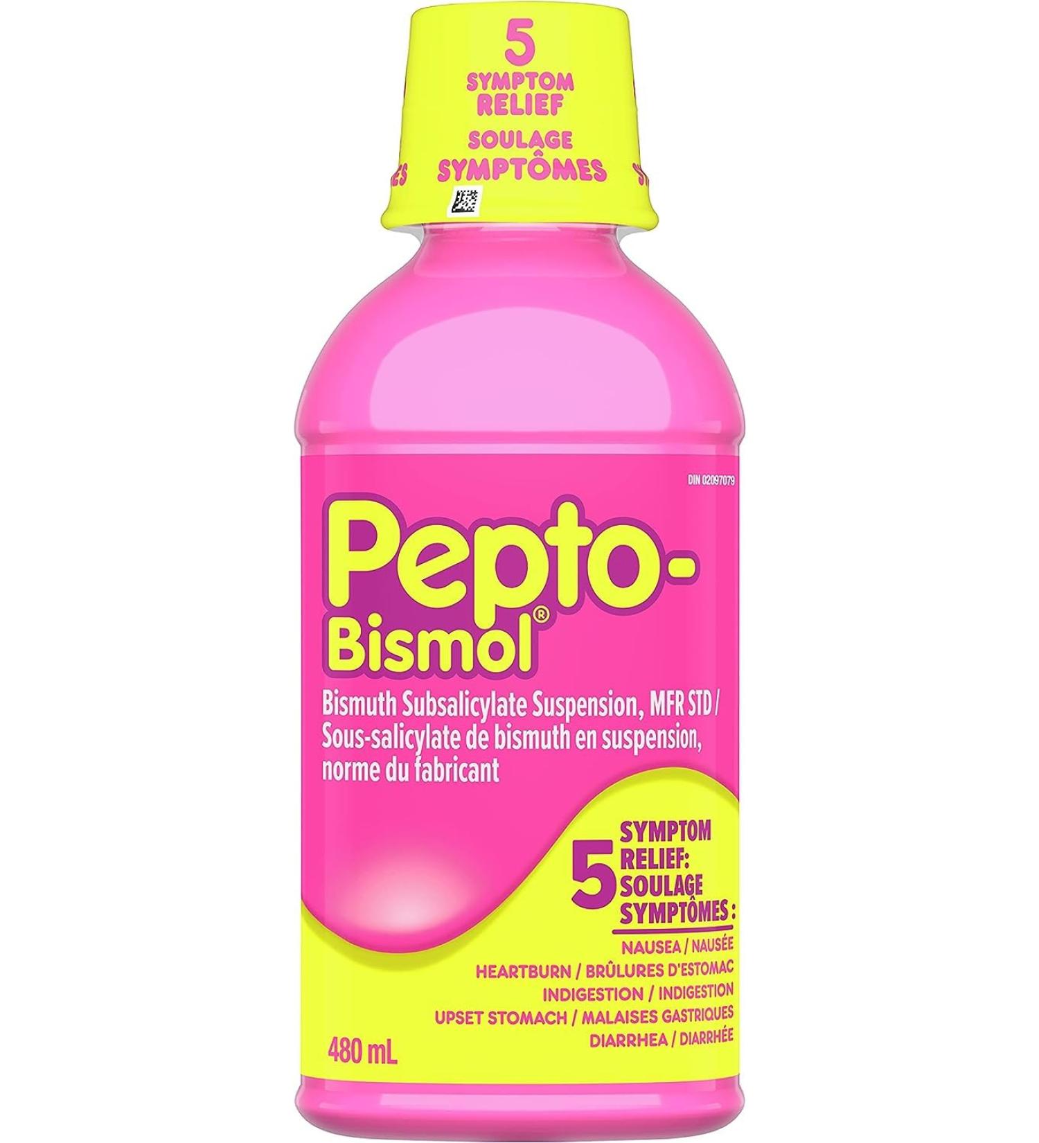 Pepto Bismol Liquid Upset Stomach Relief Diarrhea Relief Heartburn Nausea Indigestion Upset Stomach Original Flavour 480 mL Original 480 ml (Pack of 1) - Buy Online on GoSupps.com