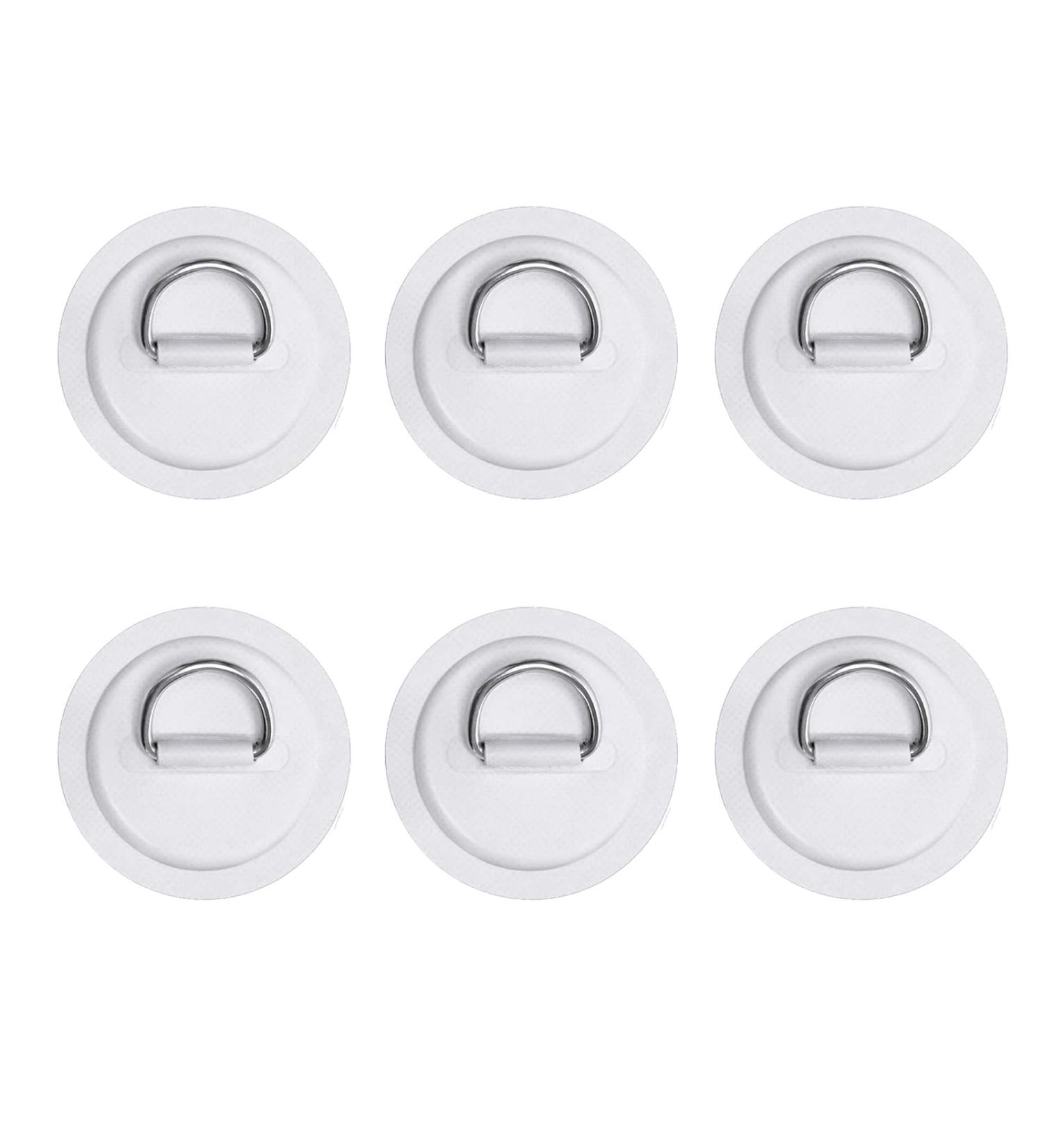 6 Pack Stainless Steel D-Ring Patch for PVC Inflatable Boats and Watercraft - Deck Accessories, No Glue Needed - White - Buy Online on GoSupps.com