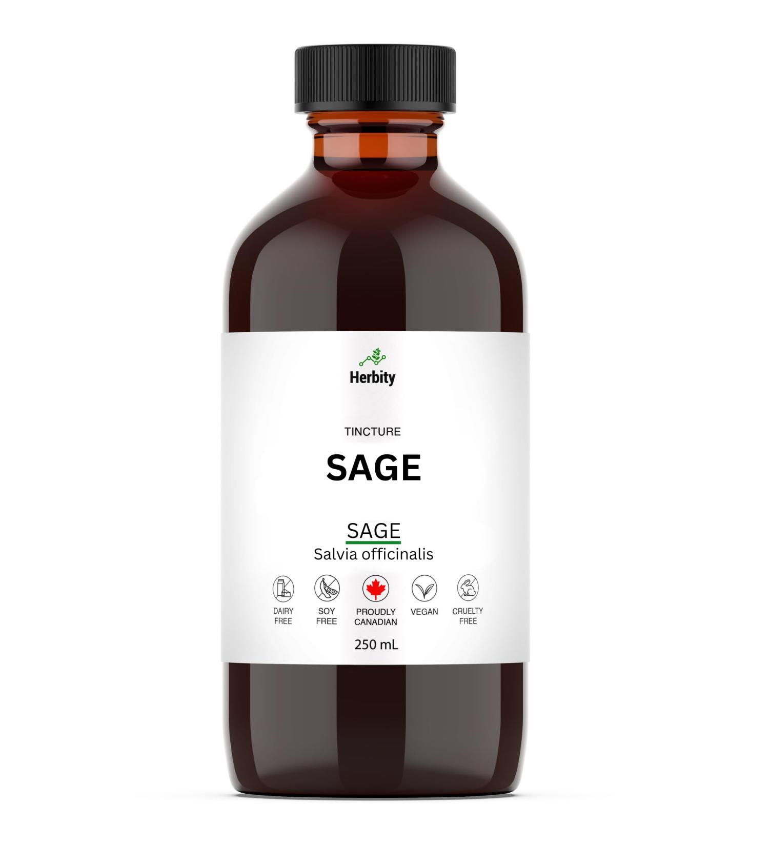 Sage Herbal Tincture Liquid Extract Quality Hand Crafted Natural Medicine Remedies Herb Formula Drops Non-GMO Vegan Gluten Free No Fillers (Salvia officinalis) (250 ml (Pack of 1)) - Buy Online on GoSupps.com