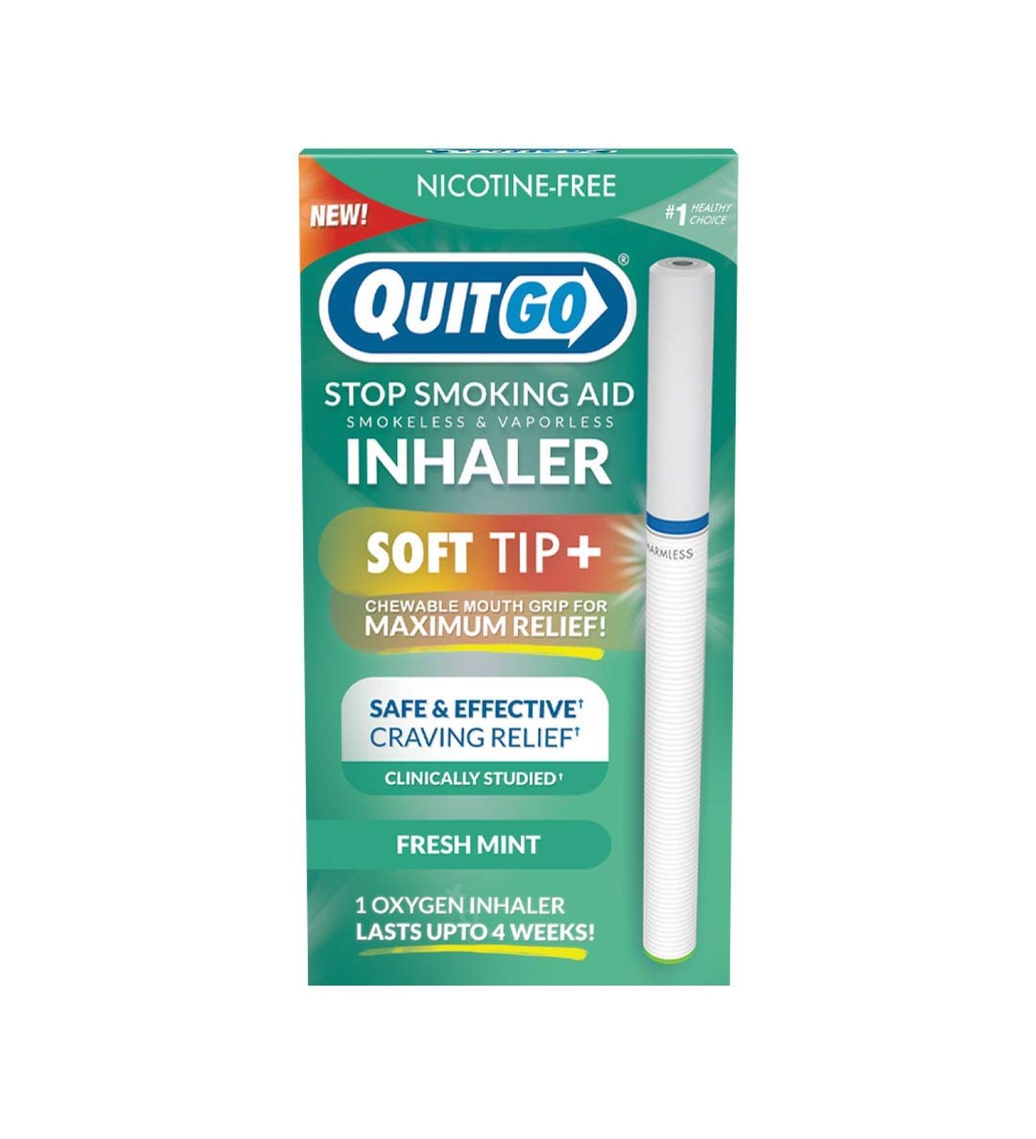 Stop Smoking Remedy - Nicotine Free Oxygen Inhaler for Cravings - Quit Smoking Support with Chewable Mouth Grip - Fresh Mint Flavor - Single Pack - Buy Online on GoSupps.com