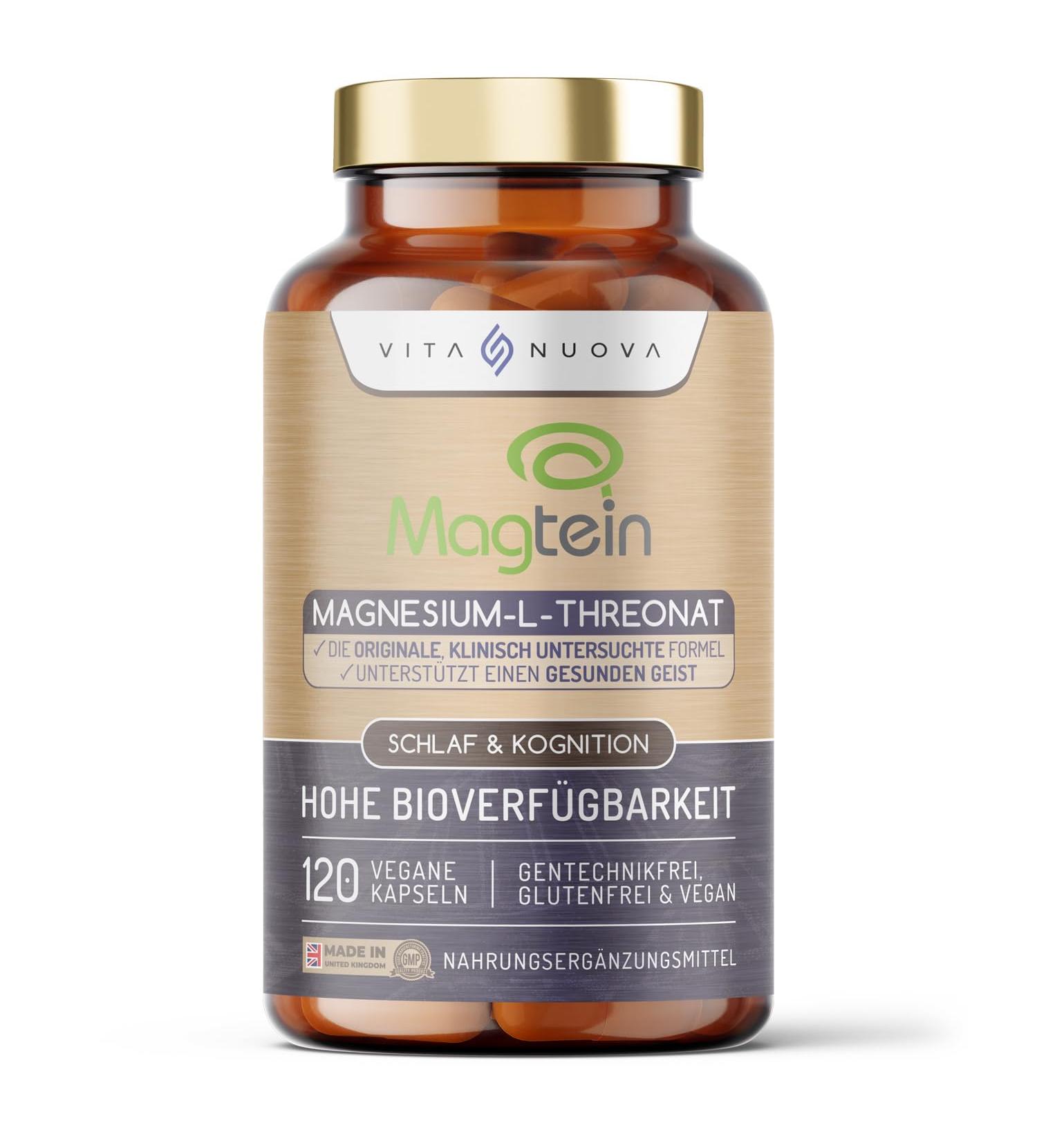 Buy MAGEN Magnesium L-Threonate - 120 Capsules 2100 mg - High Bioavailability Vegan GMP Quality - Shop Internationally! - Buy Online on GoSupps.com