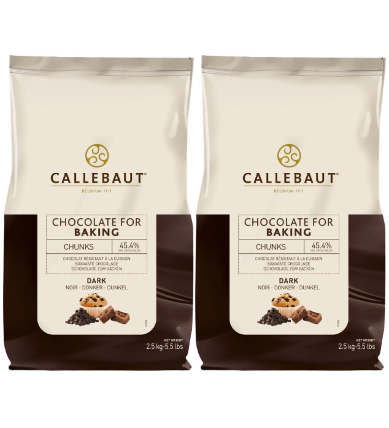 Callebaut 45.4% Dark Chocolate Chunks 2.5kg (Pack of 2)