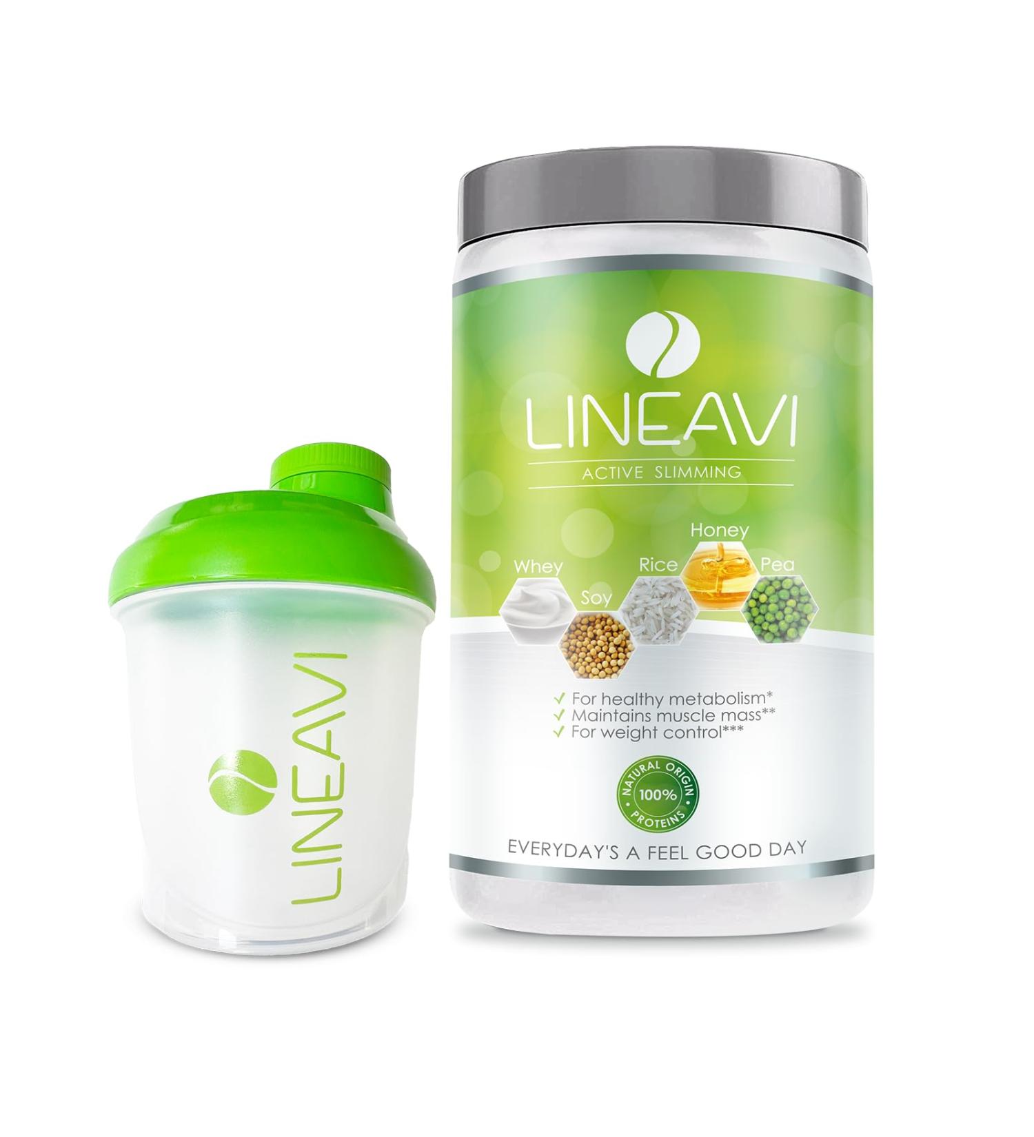 Lineavi Activated Food Diet Shake - 500g Meal Replacement for Weight Loss | Lactose & Gluten-Free Soy Pea Rice & Whey Protein Shaker - Buy Online on GoSupps.com