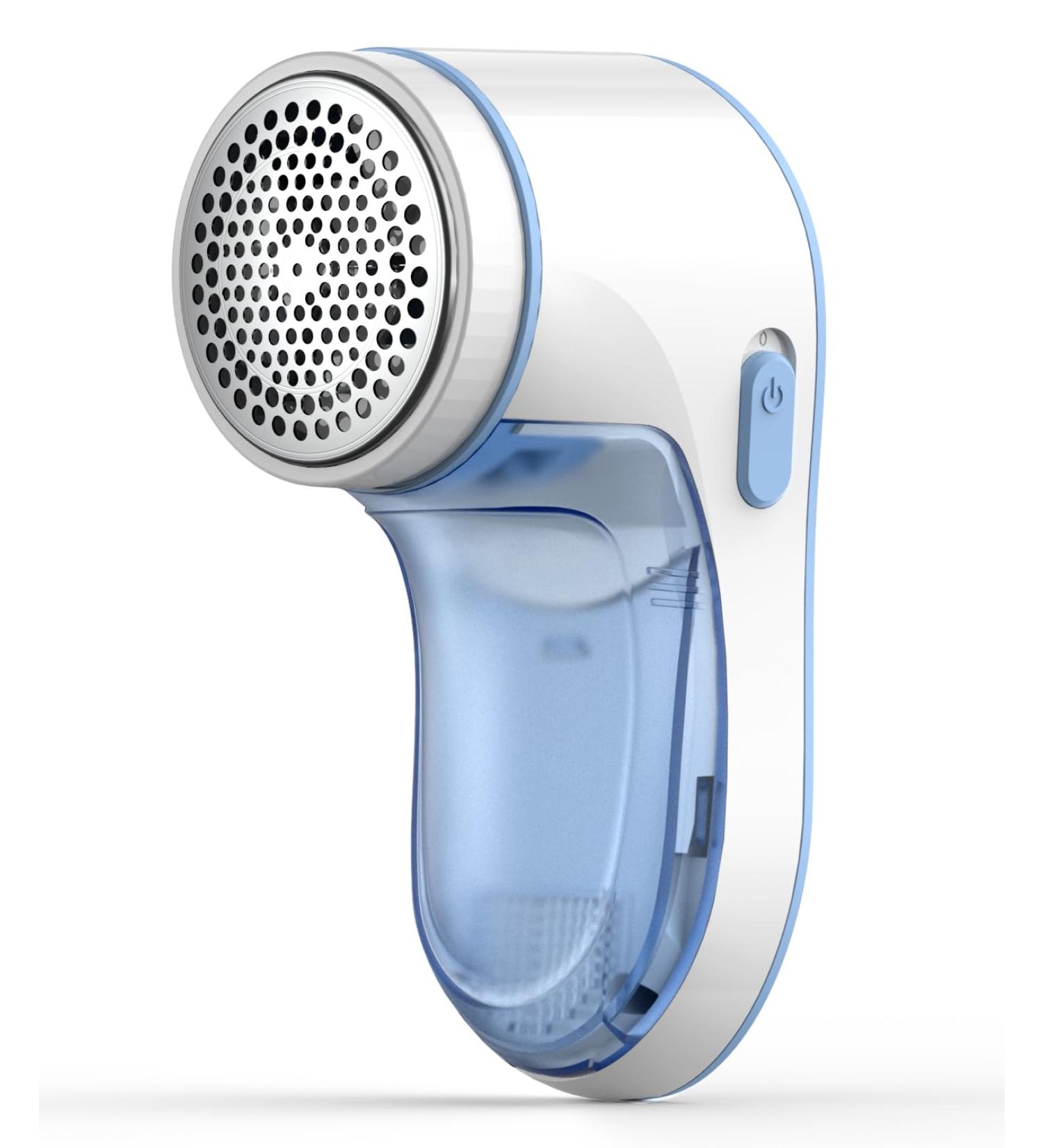 Fabric Shaver & Lint Remover for Clothes - Quick & Effective Sweater Shaver with Stainless Steel Blades (Blue & White) - International Shipping Available - Buy Online on GoSupps.com