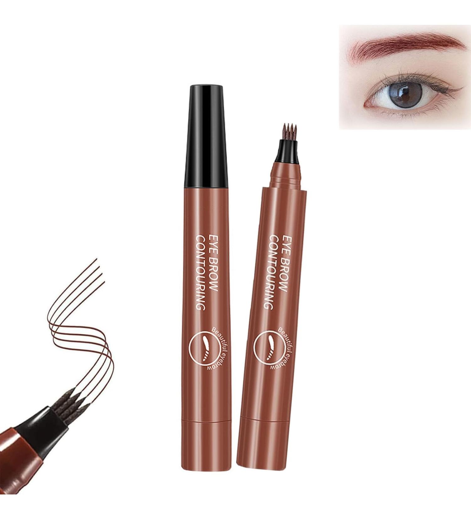 2PCS Whimsyard Eyebrow Pencil Whimsyard Magic Eyebrow Pencil 4 Tip Microblade Creates Natural Looking Brows Effortlessly 3D Waterproof Microblading Eyebrow Pencil Contouring Pen (Red Brown) - Buy Online on GoSupps.com