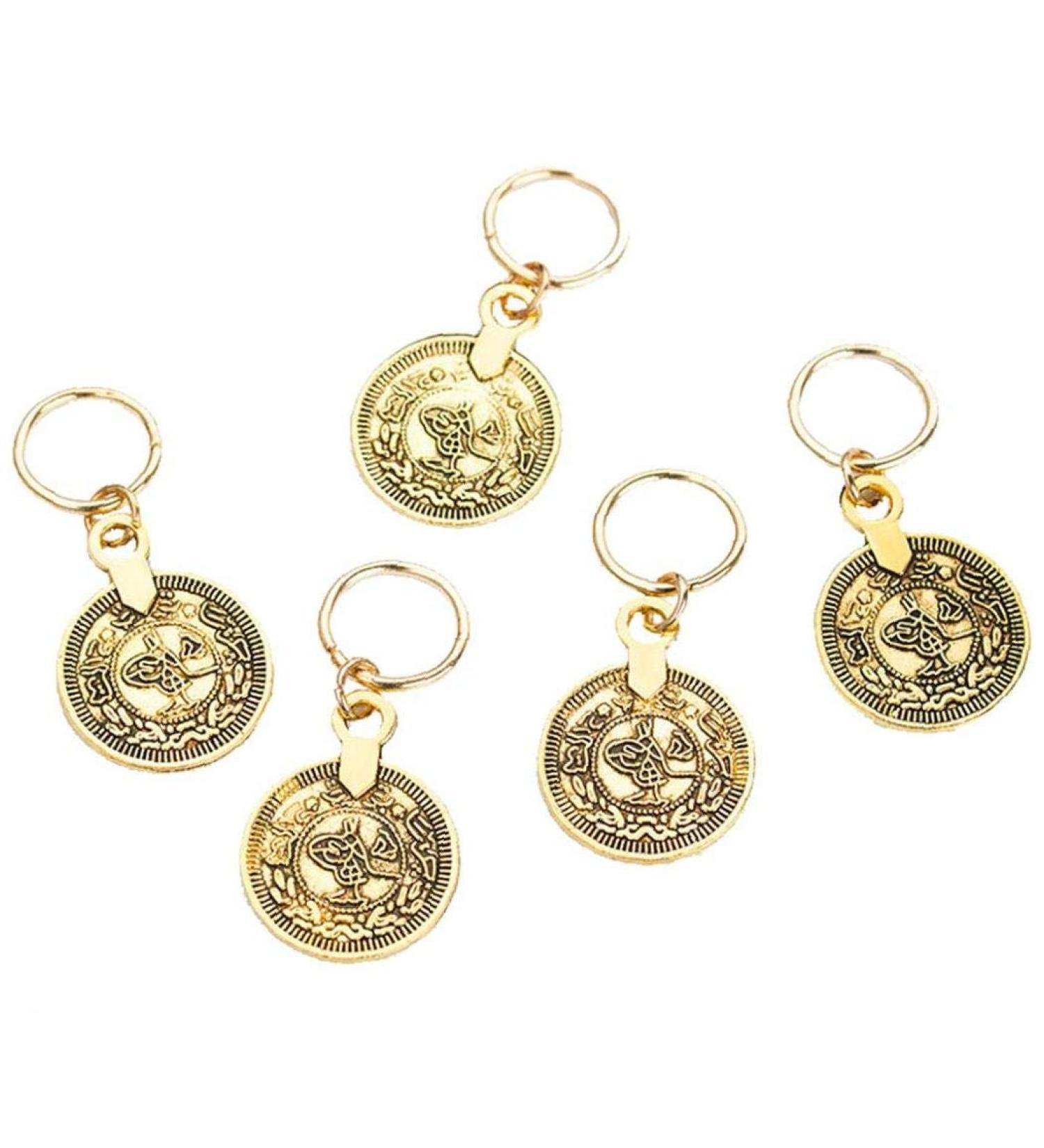 5pcs Dreadlocks Beads - Coin Shape Hair Braiding Rings & Cuffs | Jewelry Accessories for Women | International Shipping - Buy Online on GoSupps.com