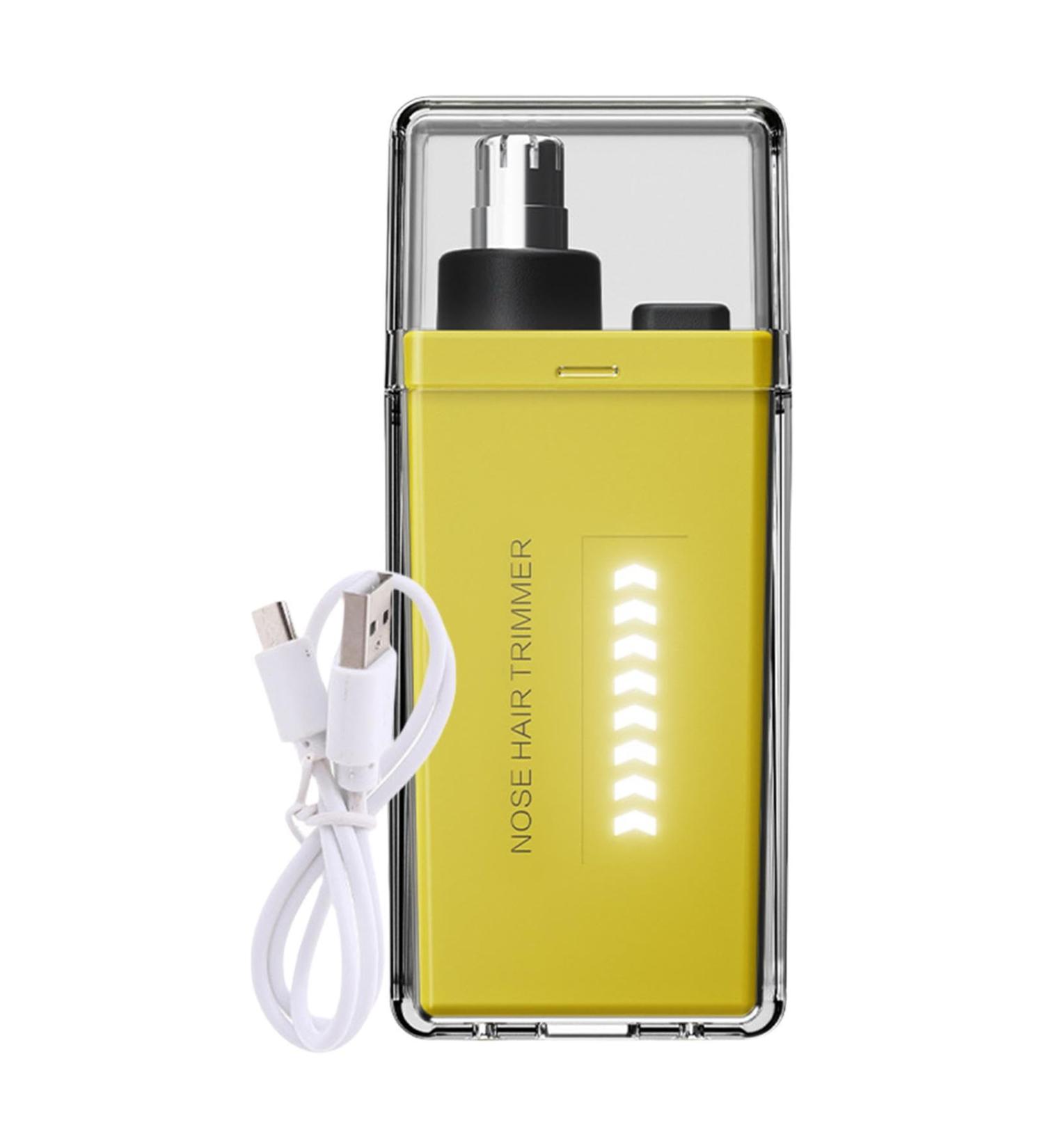 Nose Hair Trimmer Rechargeable Nose Trimmer | Waterproof Ear Trimmer and Body Grooming Portable Nose Clippers for Men Yellow - Buy Online on GoSupps.com