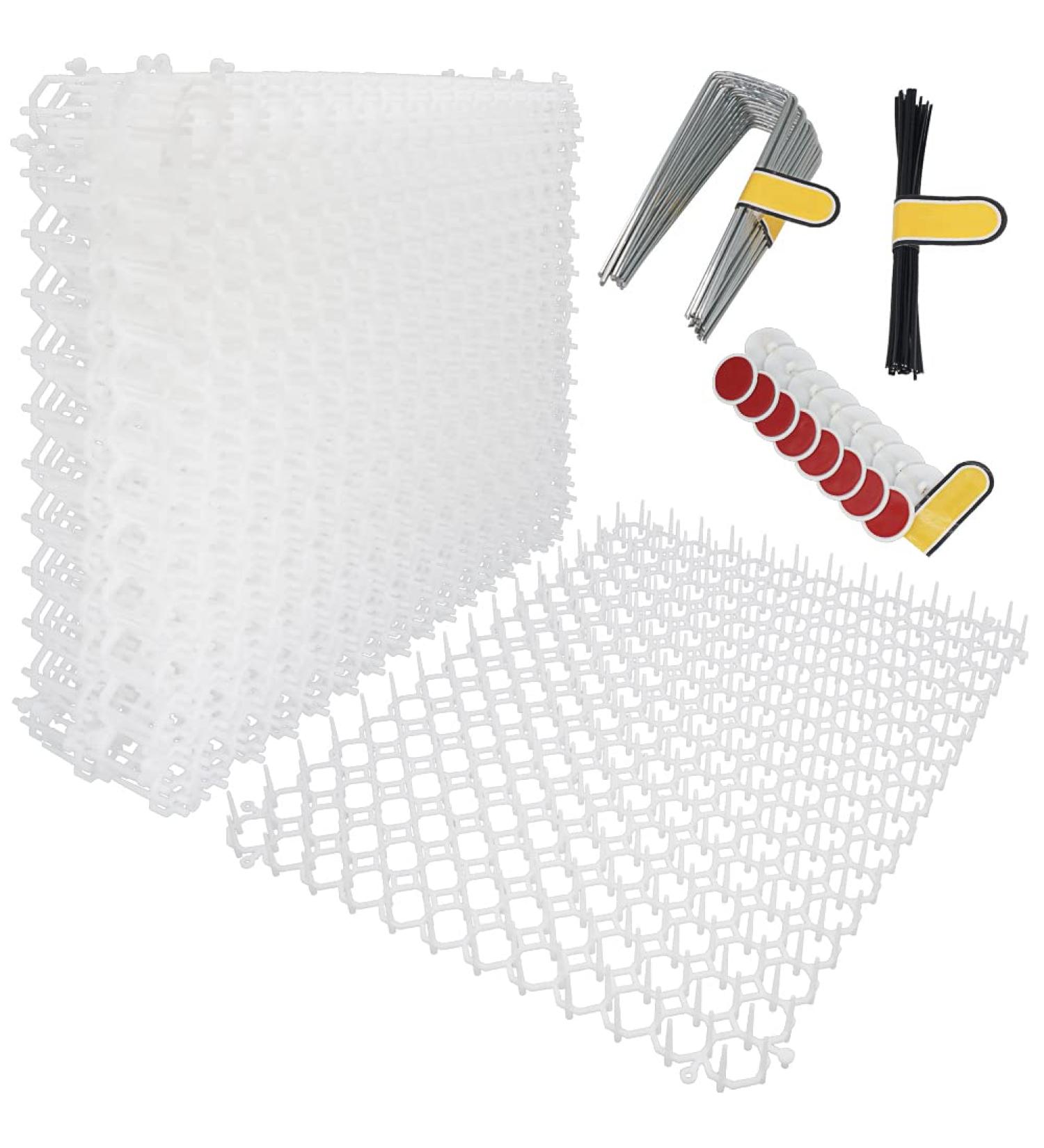 Ley's Cat Repellent Outdoor Scat Mat - 12 Pack 16 x 12 Inch Spiked Cat Deterrent for Garden & Yard | Animal Barrier Fence - White - Buy Online on GoSupps.com