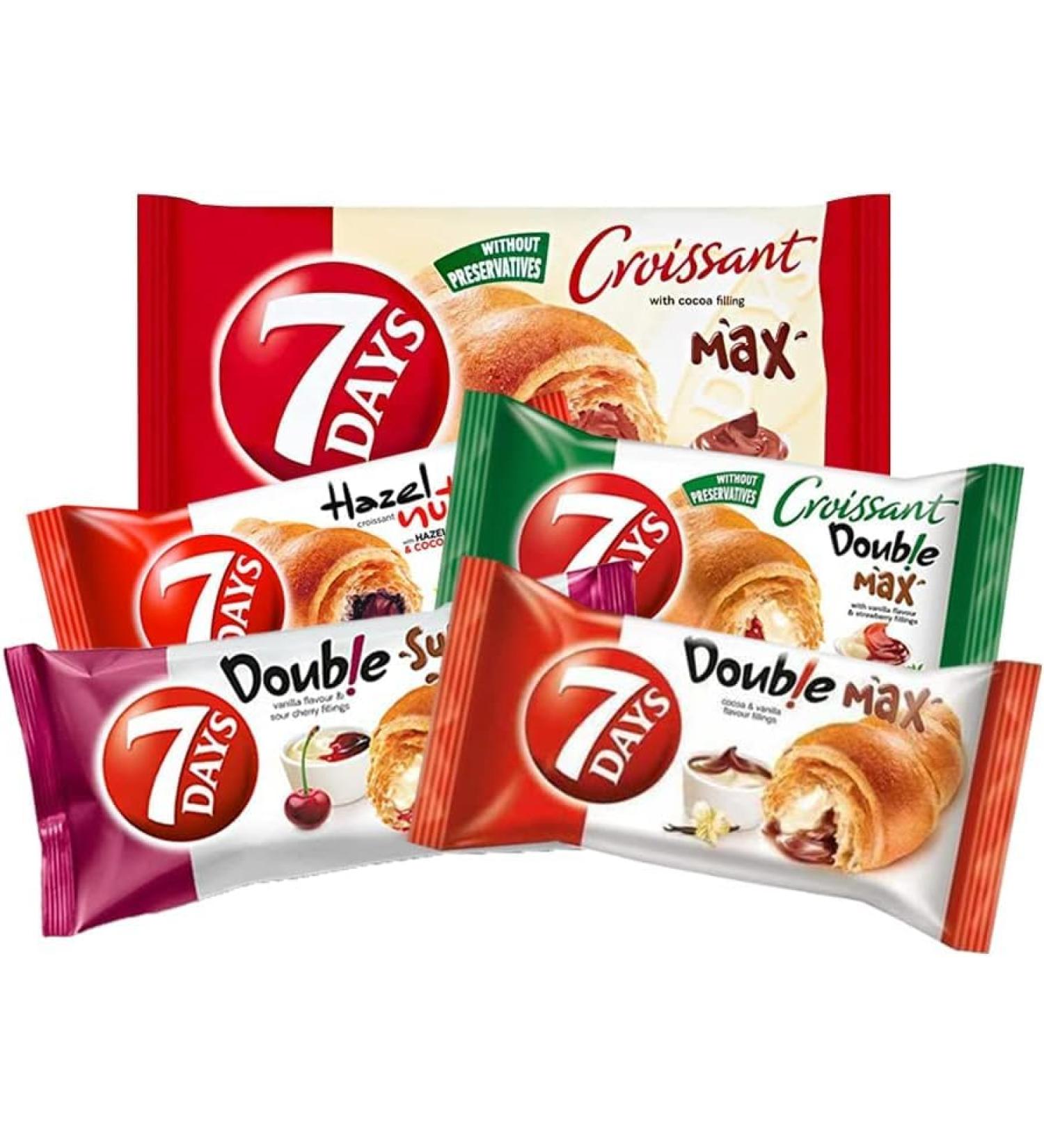 7 Days Combo| Croissant Hazel nut max | Max Croissant CACAO | Double Max Croissant Cocoa&Vanilla | Double Max Croissant Strawberry&Vanilla | Double Max Croissant Cherry&Vanilla | 80G - Buy Online on GoSupps.com