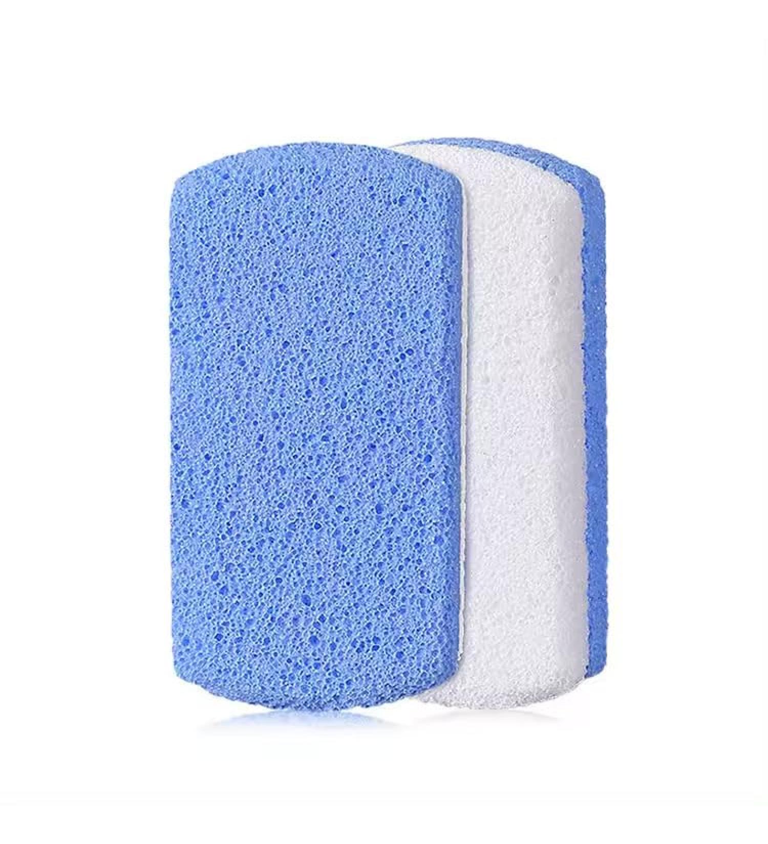 Double Side Pedicure Pumice Stone Foot File Callus Remover (Blue/White)