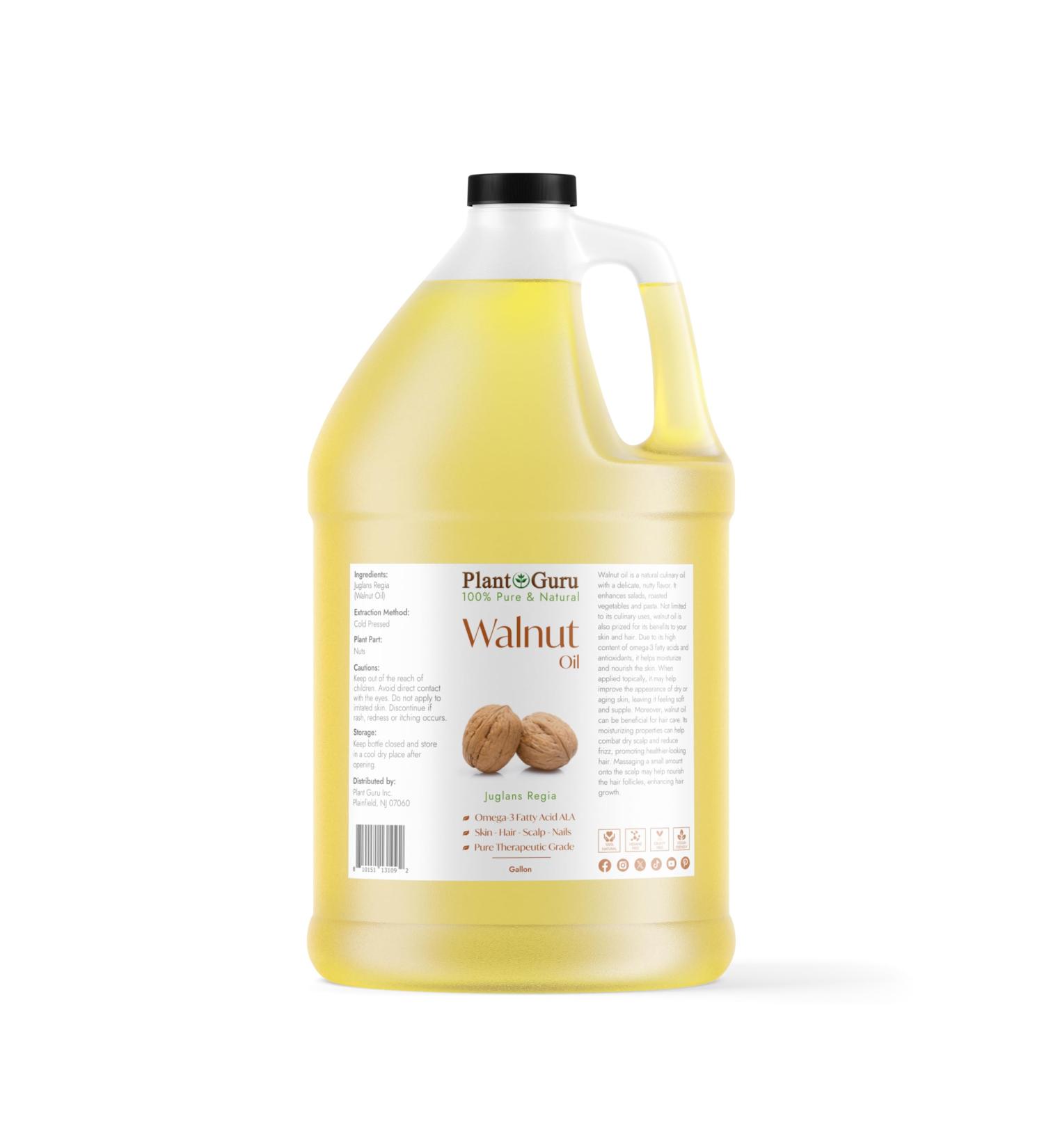 Buy 100% Pure Cold Pressed Walnut Oil - Gallon 7.5 lbs Bulk Wholesale for Skin Hair & Soap Making - Buy Online on GoSupps.com
