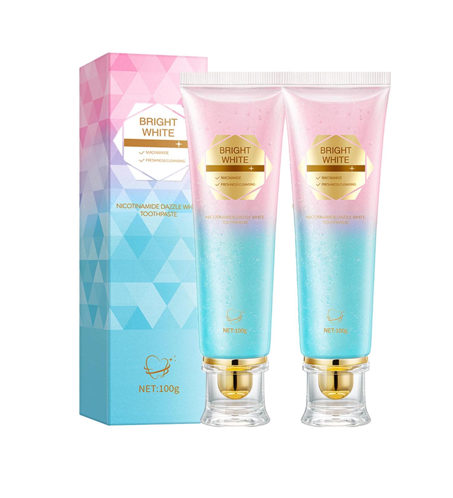 Niacinamide Whitening Toothpaste Teeth Whitening Remove Stains Enamel Protection and Fresh Breath Improves Gum Health Intensive Brightening with Gentle Mint for Daily Deep Cleaning Care (2PCS) - Buy Online on GoSupps.com