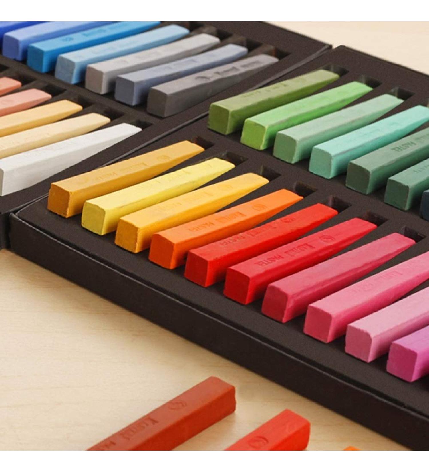 Non-Toxic Square Soft Pastels Set - 12 Colors | Artist Chalk Pastel Sticks for Art Drawing and Painting - Professional Quality - Buy Online on GoSupps.com