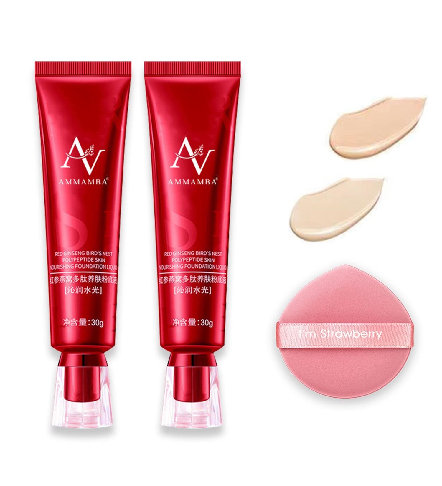 Red Ginseng Bird's Nest Liquid Foundation Red Ginseng Liquid Foundation Long Lasting Moisturizing Natural Concealer for All Skin - Buy Online on GoSupps.com