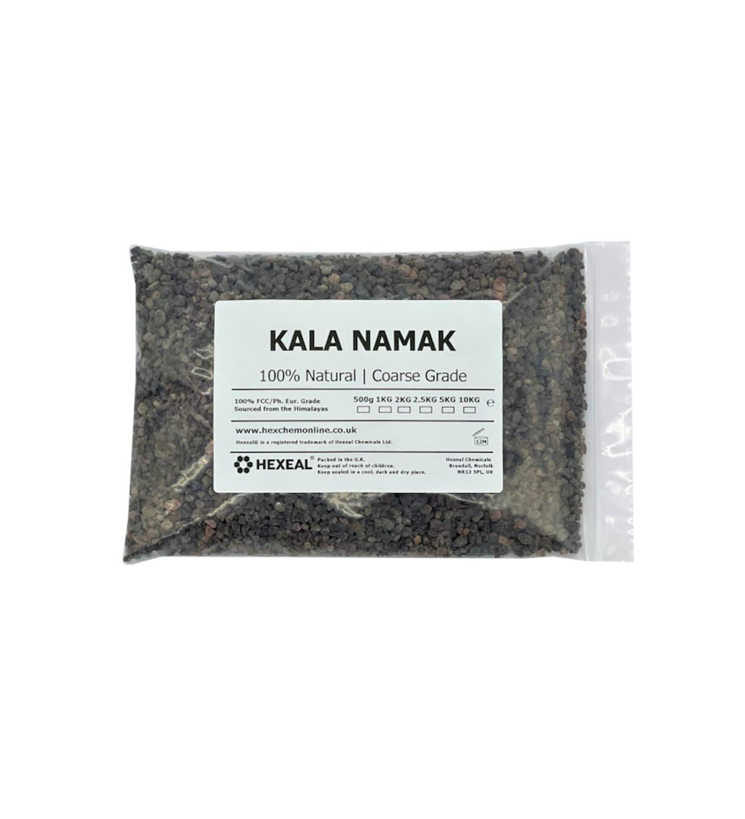 Hexeal Kala NAMAK Salt | 500g Bag | Coarse | 100% Natural | Food | Cosmetic - Buy Online on GoSupps.com