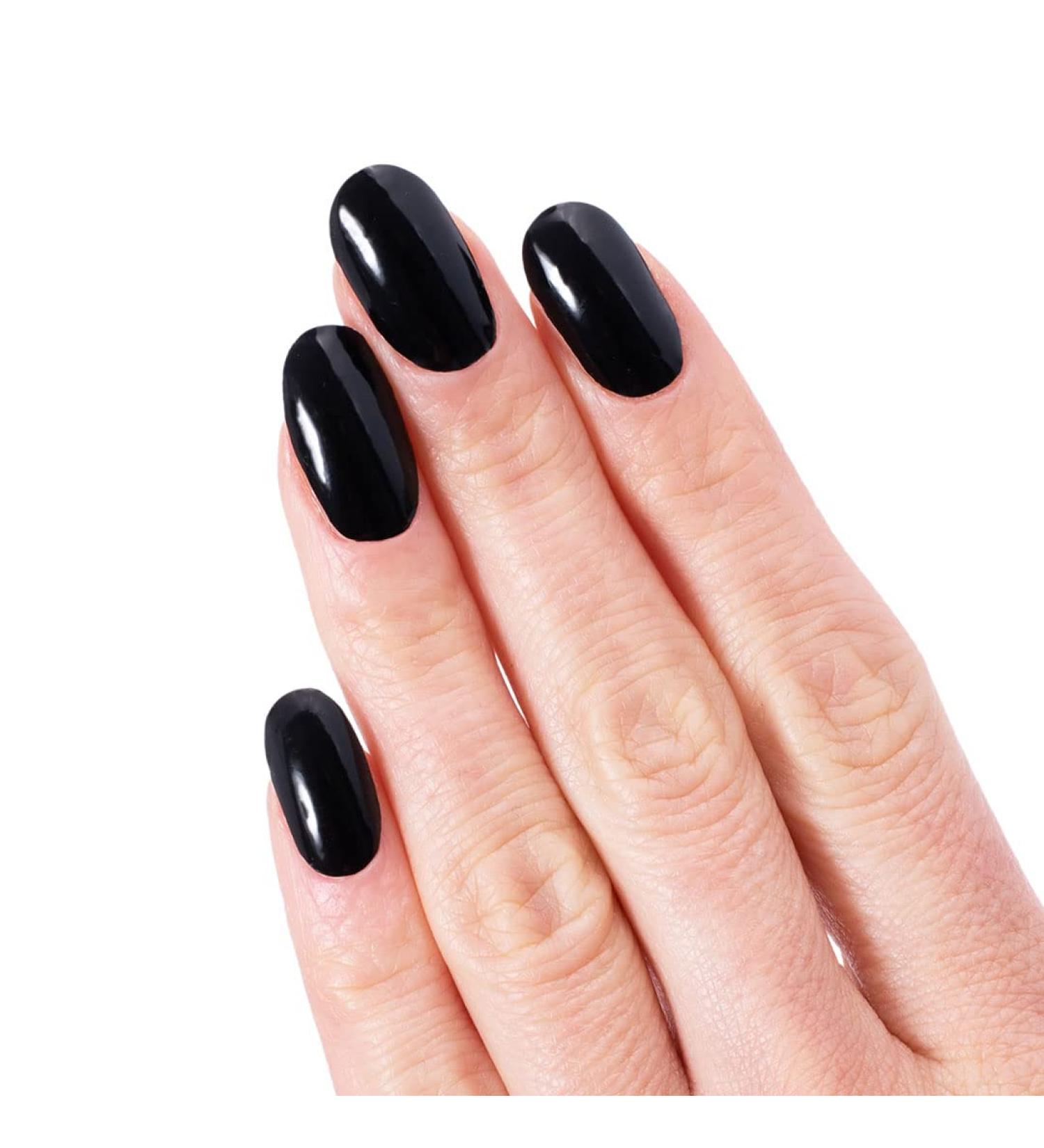 Glamsy Black Beauty Nail Wraps 24 Self-Adhesive Ultra-Thin Nail Foils for Effortless Style - Buy Online on GoSupps.com