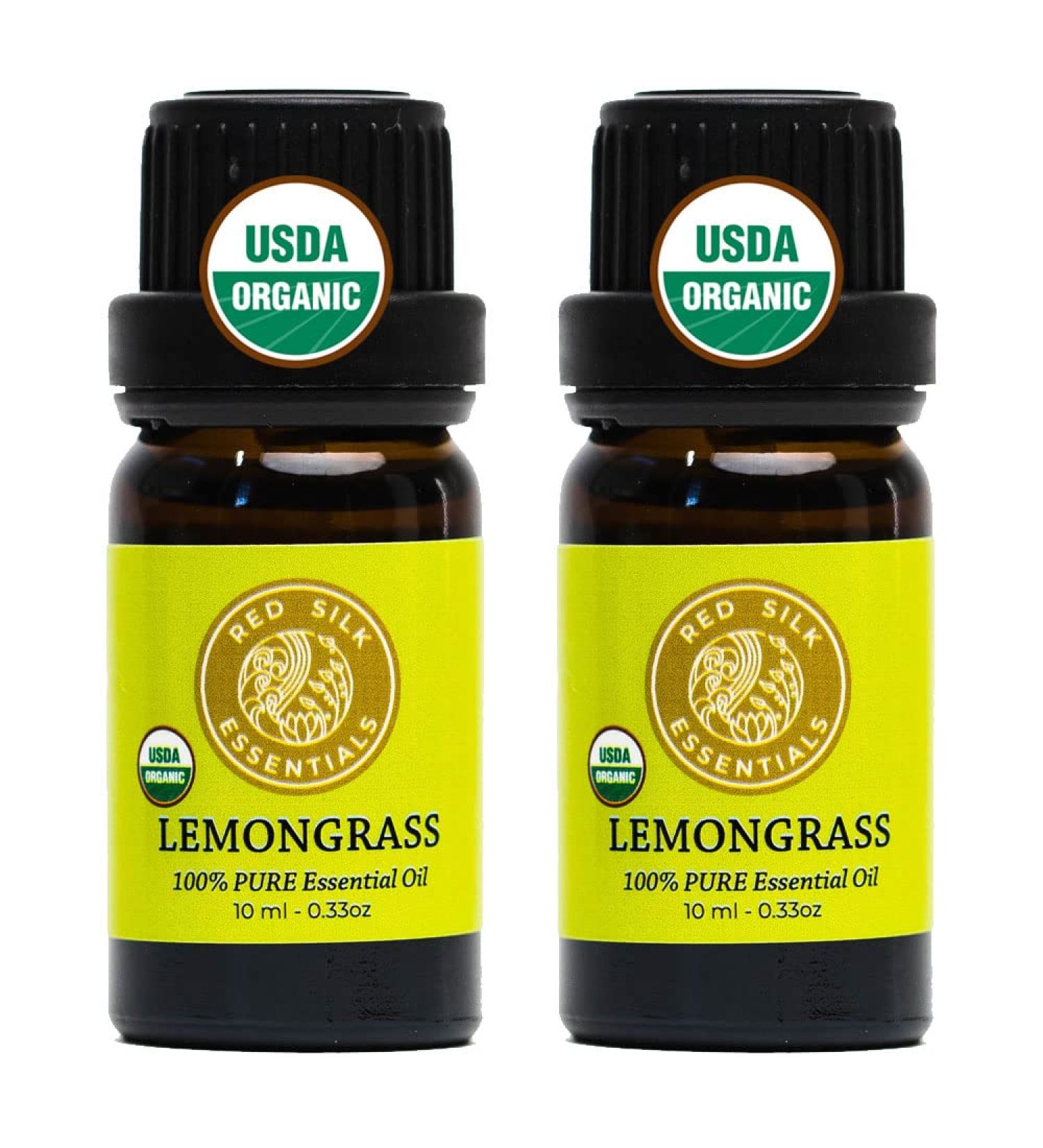 Organic Lemongrass Essential Oil (2 Pack) - 100% Pure USDA Certified Aromatherapy for Pain Relief, Skin Health, Circulation - 10 ml (2pk) - Buy Online on GoSupps.com