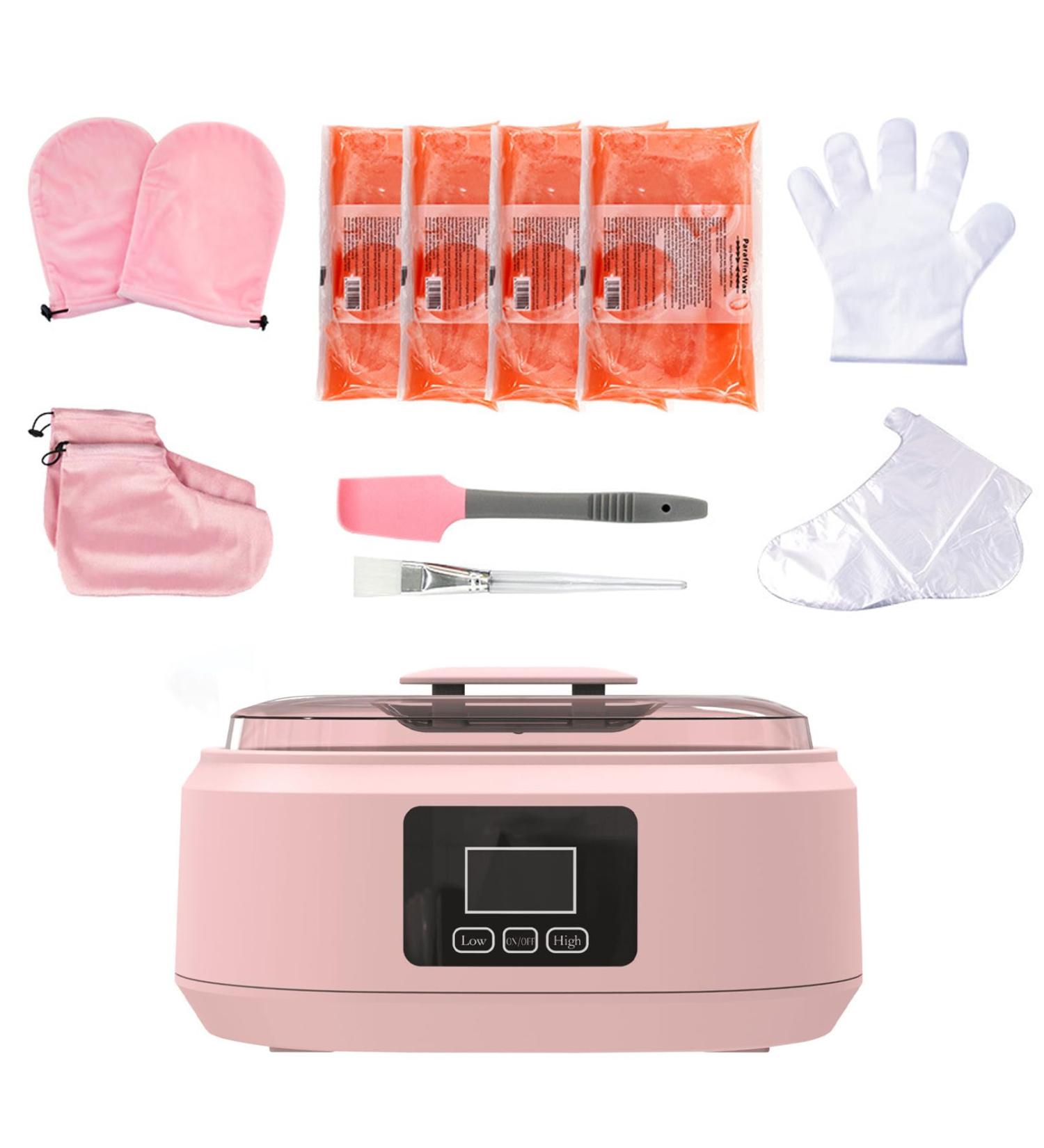 Chauffe-cire de paraffine kit tout en un contr le pr cis de la temp rature hydratant et exfoliant id al pour les bains de paraffine domicile pink - Buy Online on GoSupps.com