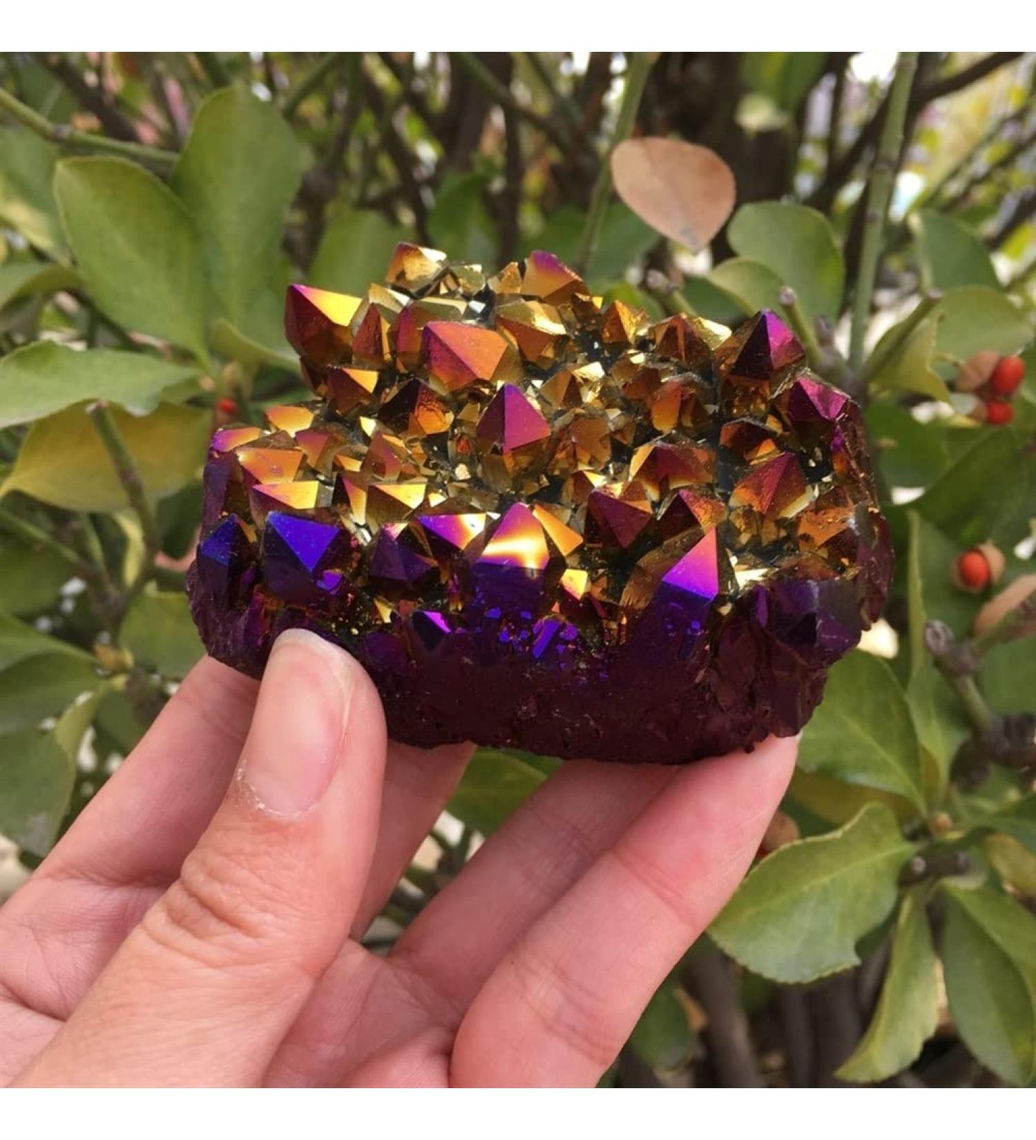 Specimen 200G Angel Aura Quartz Crystal Cluster for Decoration - Buy Online on GoSupps.com