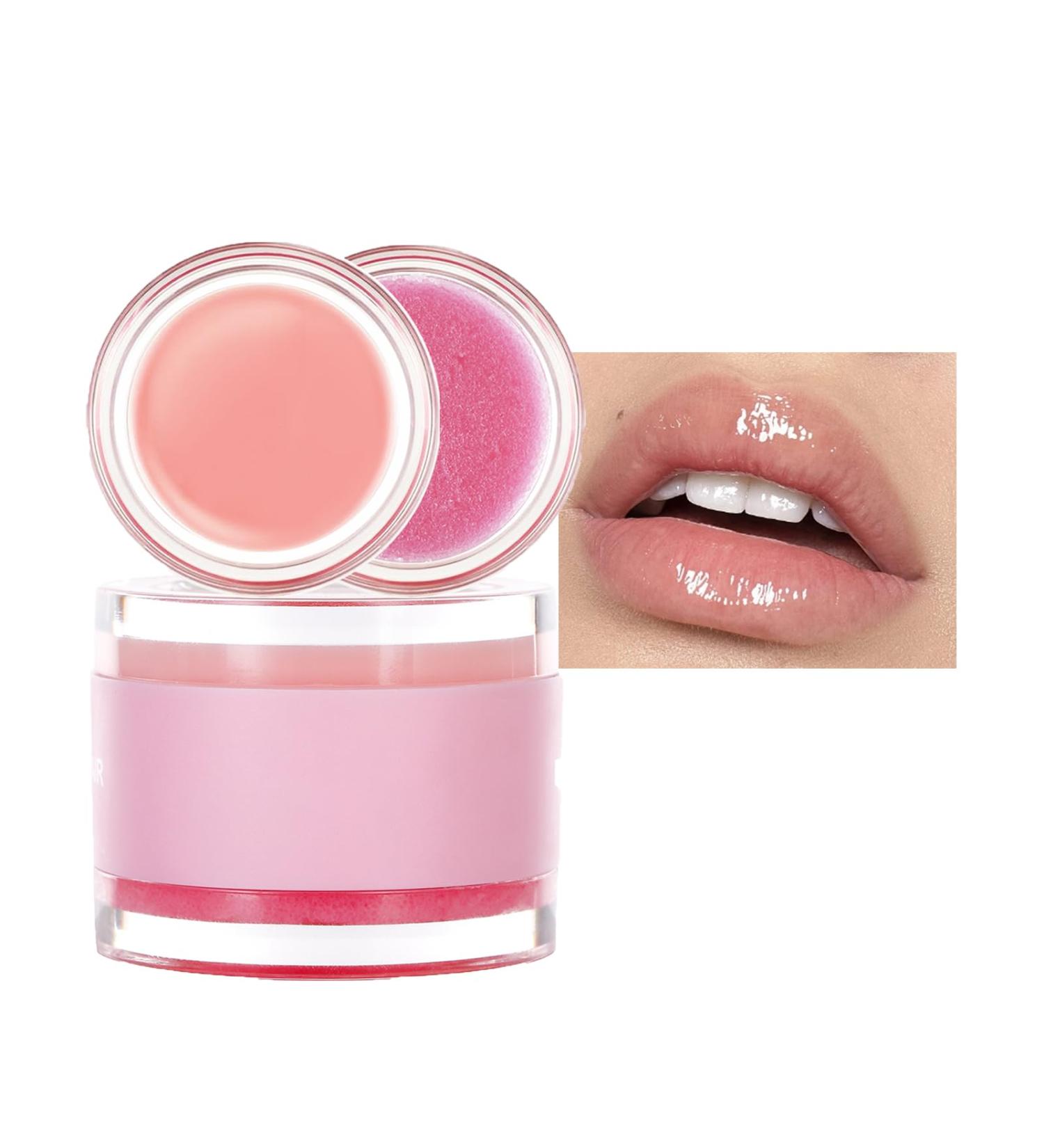 Strawberry Lip Mask & Scrub for Overnight Hydration and Lip Care - Moisturizing, Fades Lip Lines - Ideal for Dry, Chapped Lips - Buy Online on GoSupps.com
