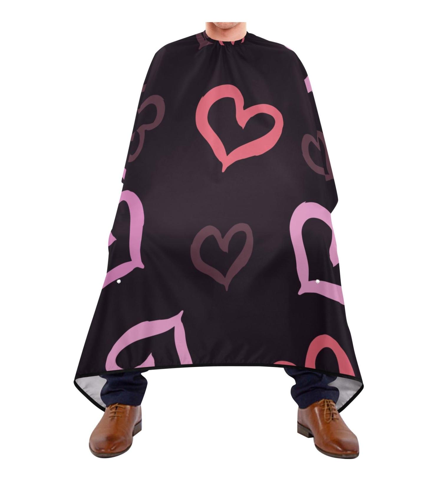 Waterproof Barber Cape - Colorful Heart & Cheetah Haircut Bib for Men & Women | Perfect for Valentine's Day - Buy Online on GoSupps.com