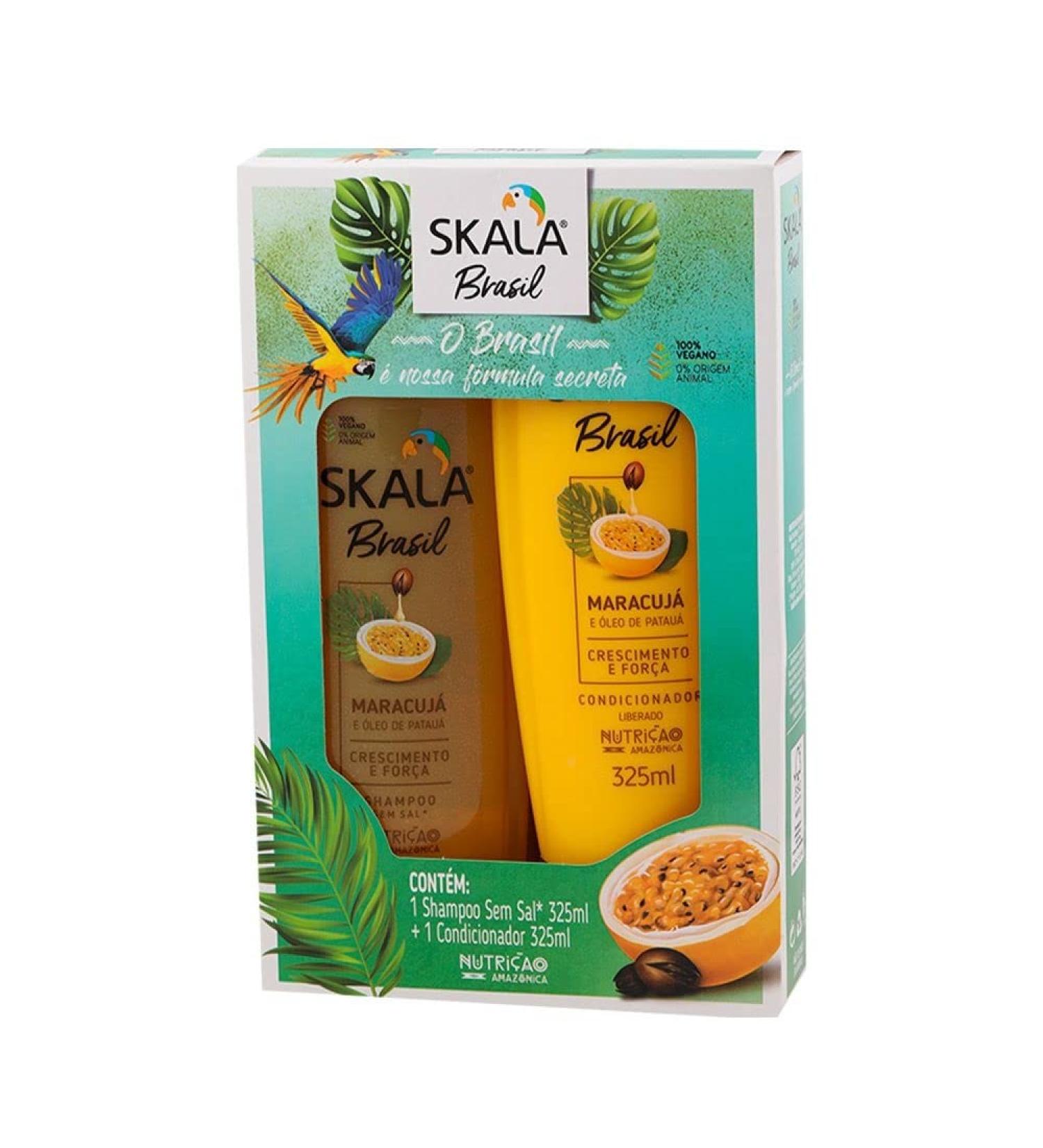 Skala - Linha Brasil - Kit Maracuja e Oleo De Pataua Shampoo e Condicionador (2 x 325 Ml) - (Brazil Collection - Passion Fruit and Pataua Oil Shampoo & Conditioner Set (2 x 11 Fl Oz))