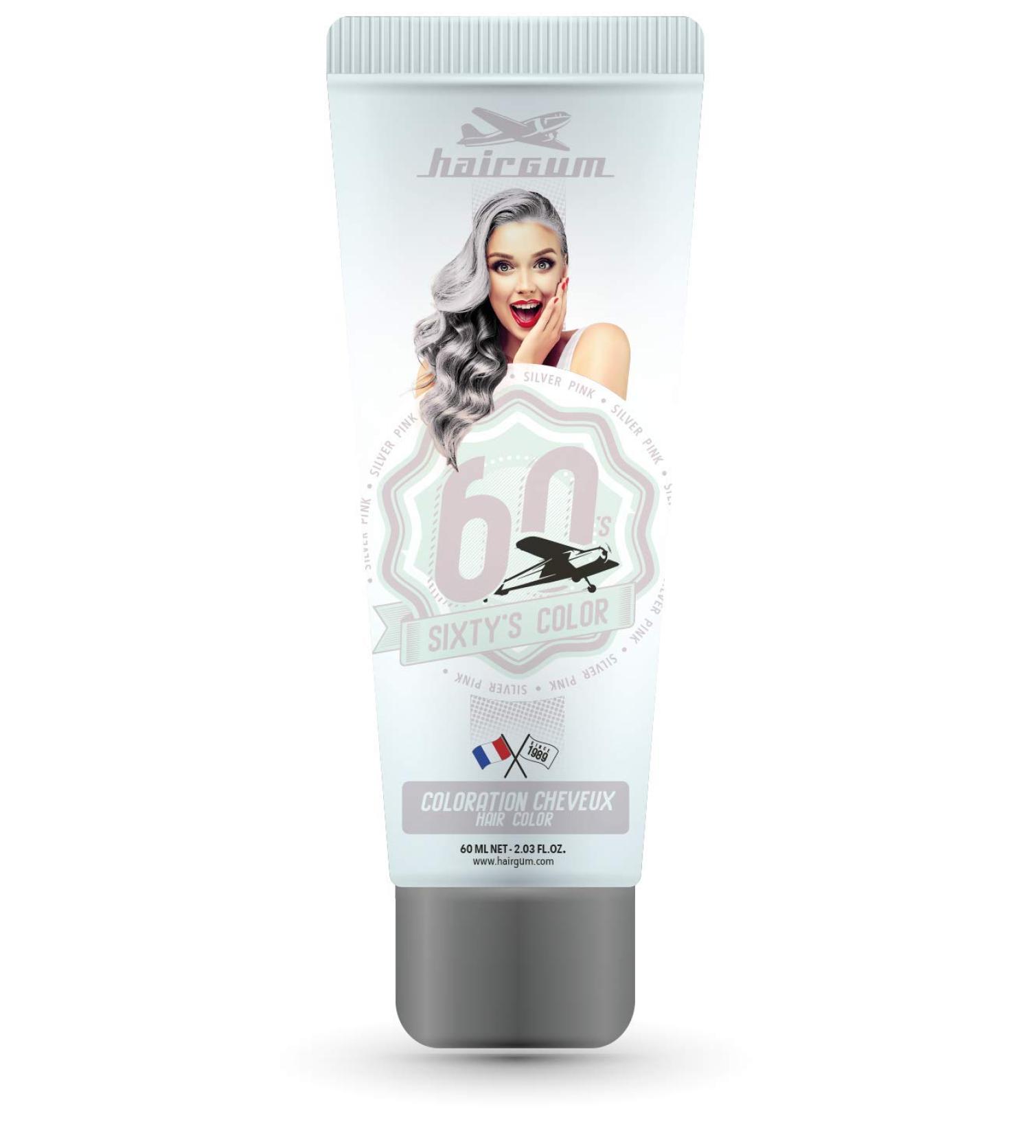 Coloration Cr me pour Cheveux Semi Permanente Sixty's Color Hairgum Silver Pink 60ml - Buy Online on GoSupps.com