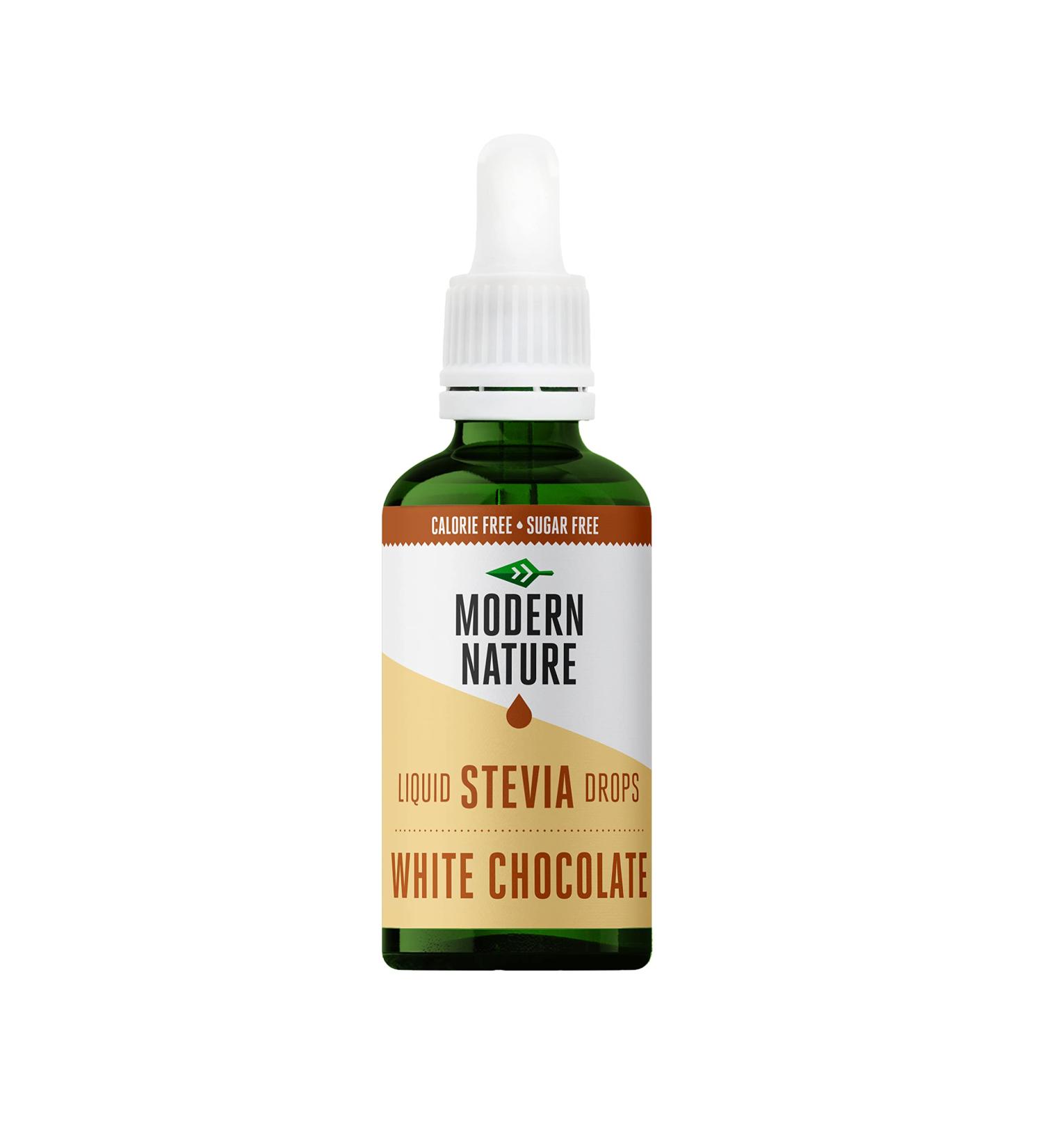 Modern Nature White Chocolate Flavour Drops - Liquid Stevia Drops Sweetner - Zero Calorie Sugar Free Coffee Syrup Alternative For Flavoured Coffee Protein Powder Yoghurt Tea Keto Sweetener 50ml 50 ml (Pack of 1) - Buy Online on GoSupps.com