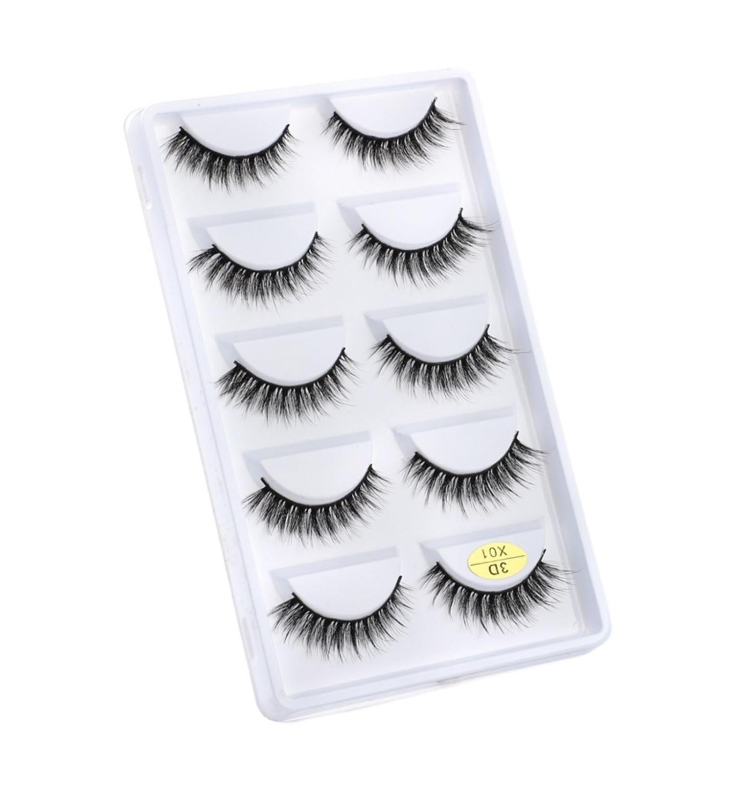 UAMOU Mink Eyelashes 10/50/100 Boxes Fluffy 3D Mink Lashes Makeup Natural Long Volume False Eyelashes Bulk Faux Cils Custom Cheerfully (Color : 5 Pairs X01 Size : 10 Boxes) - Buy Online on GoSupps.com