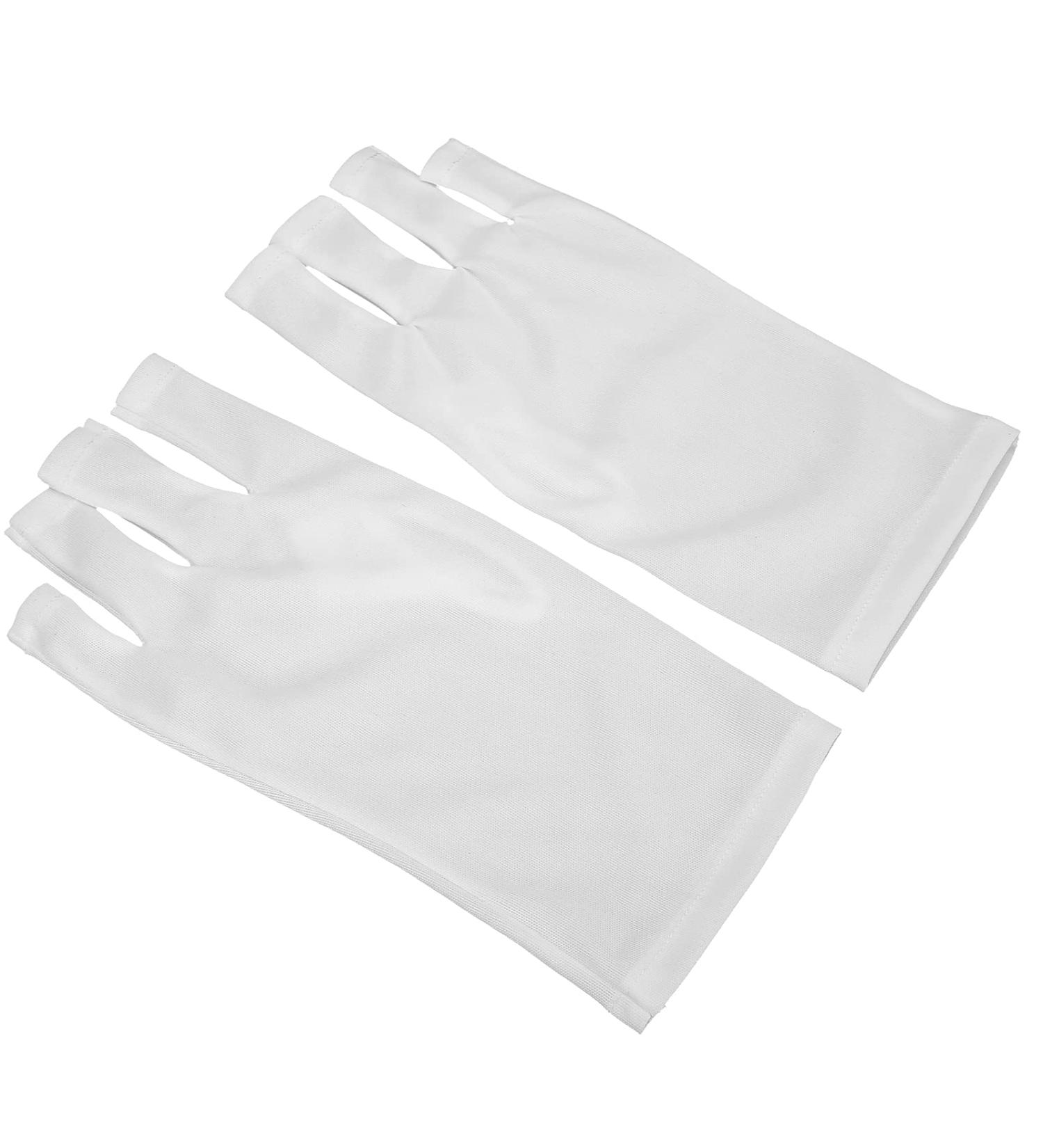 UV-Resistant Nail Art Hardening Lamp Glove | Manicure Protection for Skin Aging | Ideal for Canoeing & Driving (White) - Buy Online on GoSupps.com