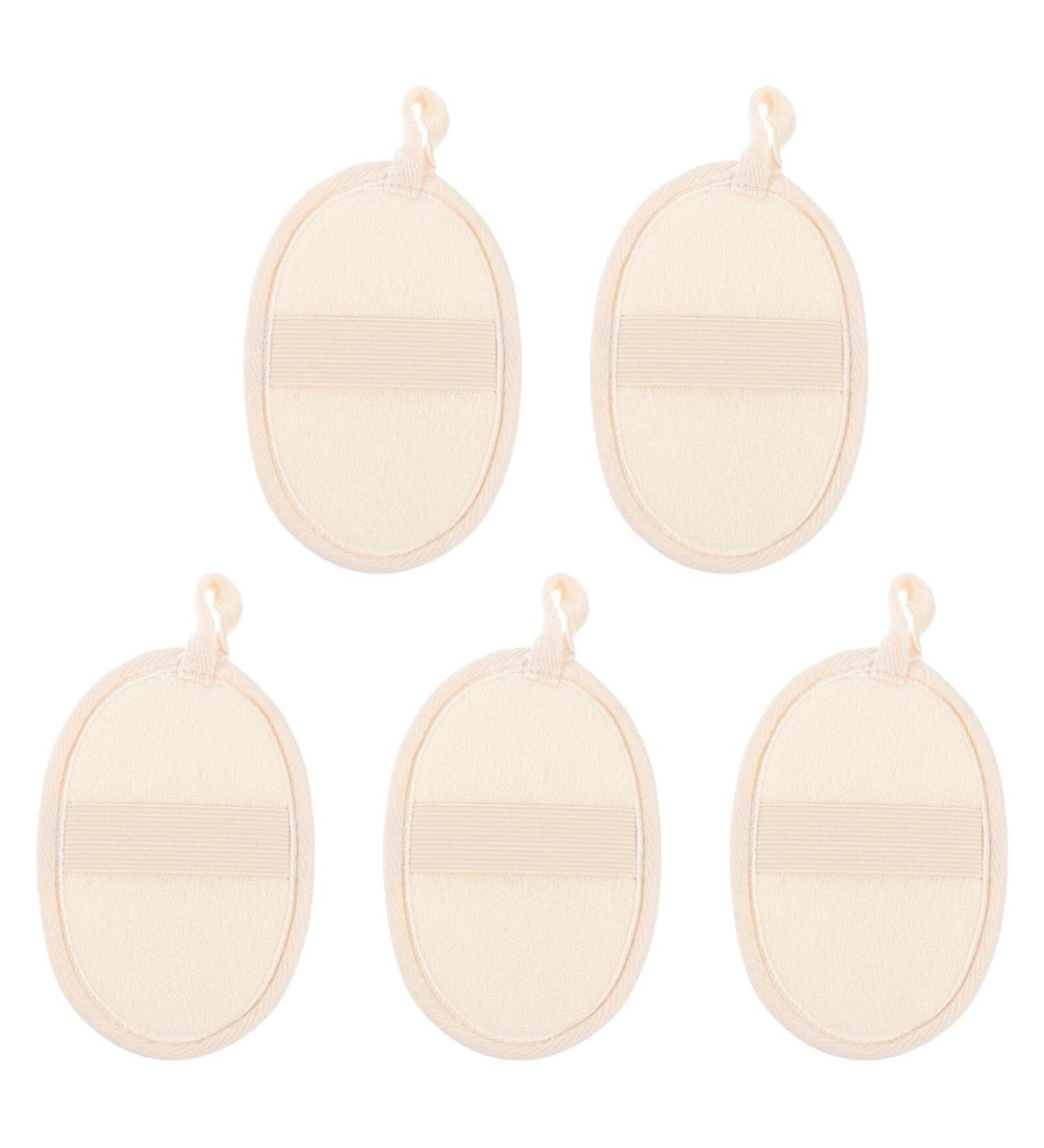 5 Pack Exfoliating Shower Loofah Sponge Pads | Body & Face Scrubber for Men & Women | Spa Quality Bath Brush - Buy Online on GoSupps.com