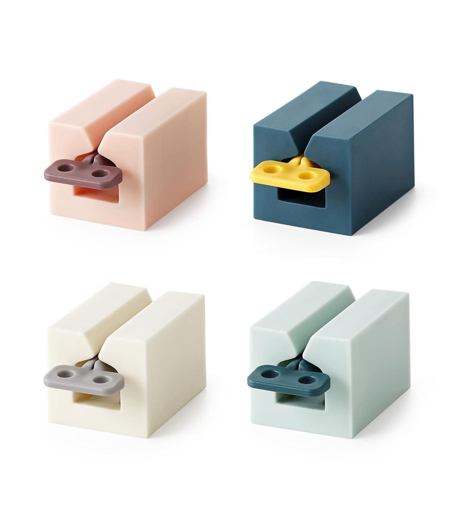 4PCS Toothpaste Dispenser & Seat Holder | Manual Rotation Squeezer - Save on Toothpaste, Cosmetics & Skin Care Products | Pink, White, Light Blue, Dark Blue - Buy Online on GoSupps.com