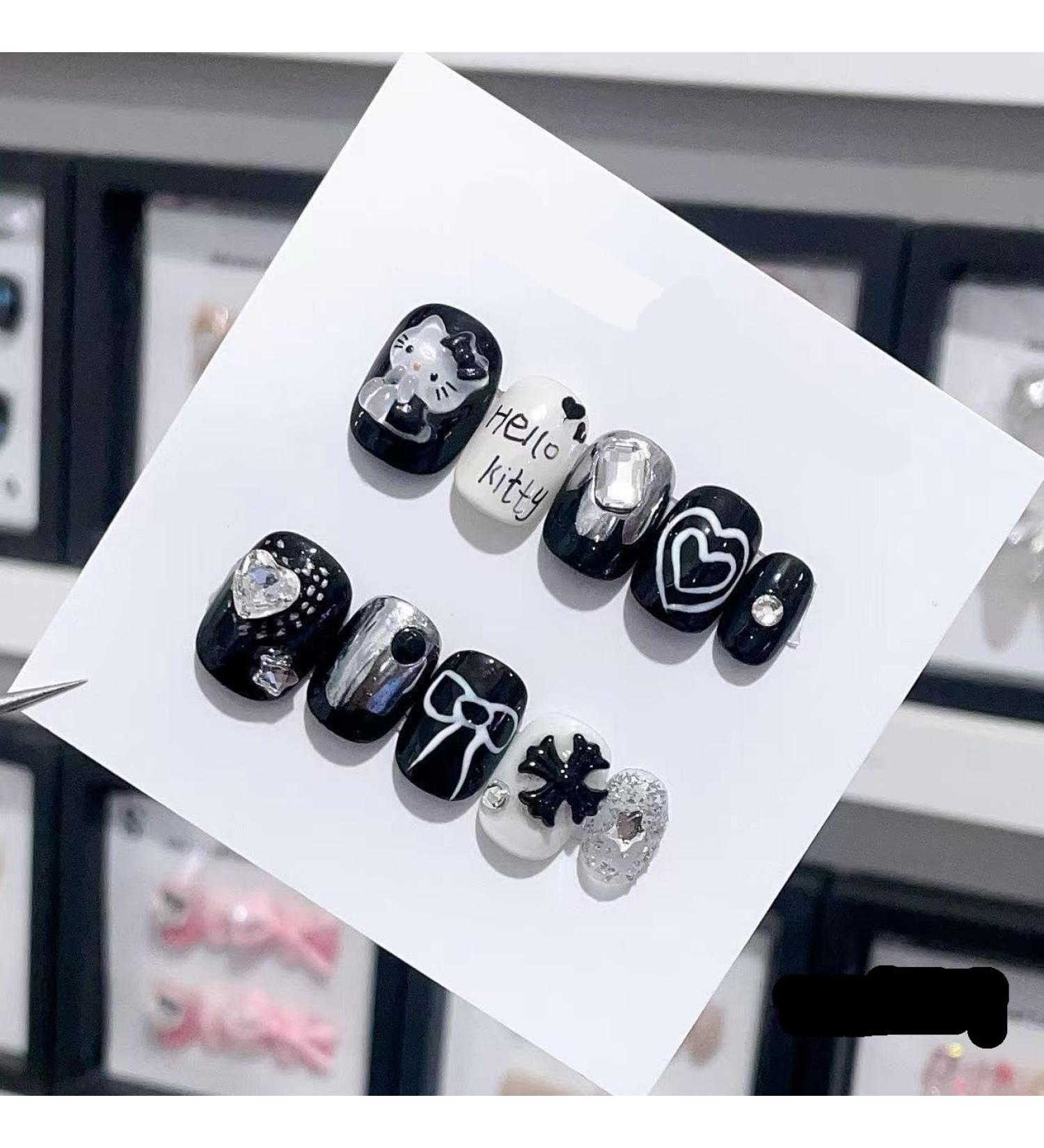 Handmade Long and Short Nail Patches for Artificial Nail Enhancement(Color:19582 Size:XS) - Buy Online on GoSupps.com