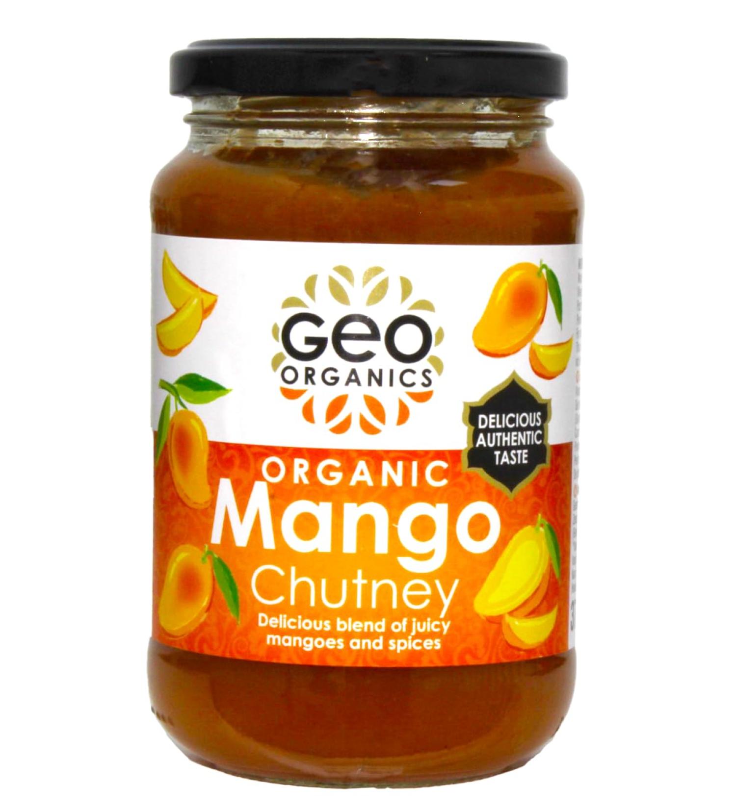 Geo Organics Mango Chutney | Organic Chutney | Family Favourite | Delicious Authentic Taste | 370G Pack of 6 370g (Pack of 6) - Buy Online on GoSupps.com
