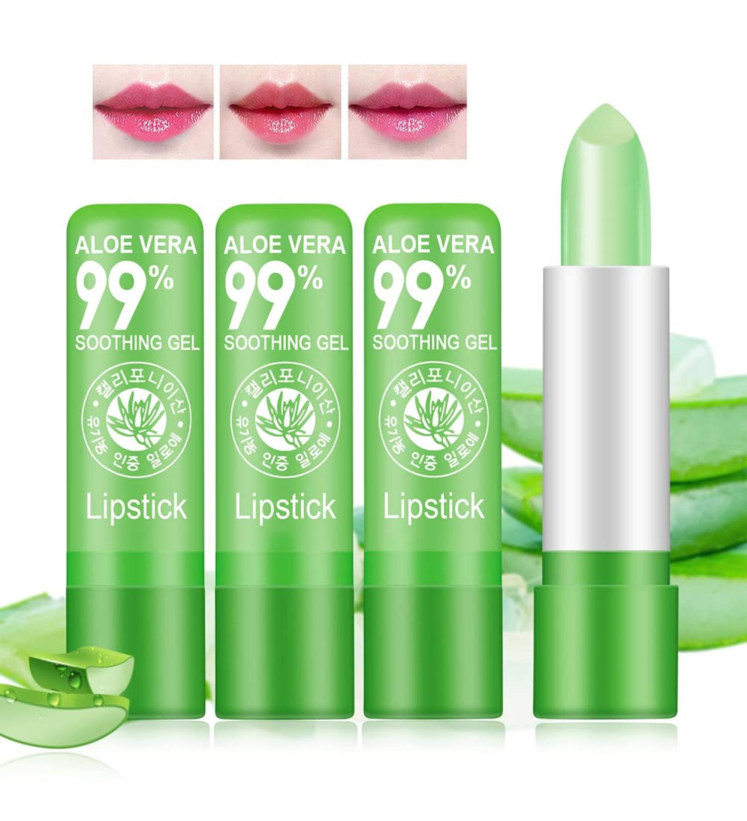 BROUYOUE Aloe Vera Lipstick - 3 Pack Long Lasting Tinted Lip Balm Set - Buy Online on GoSupps.com