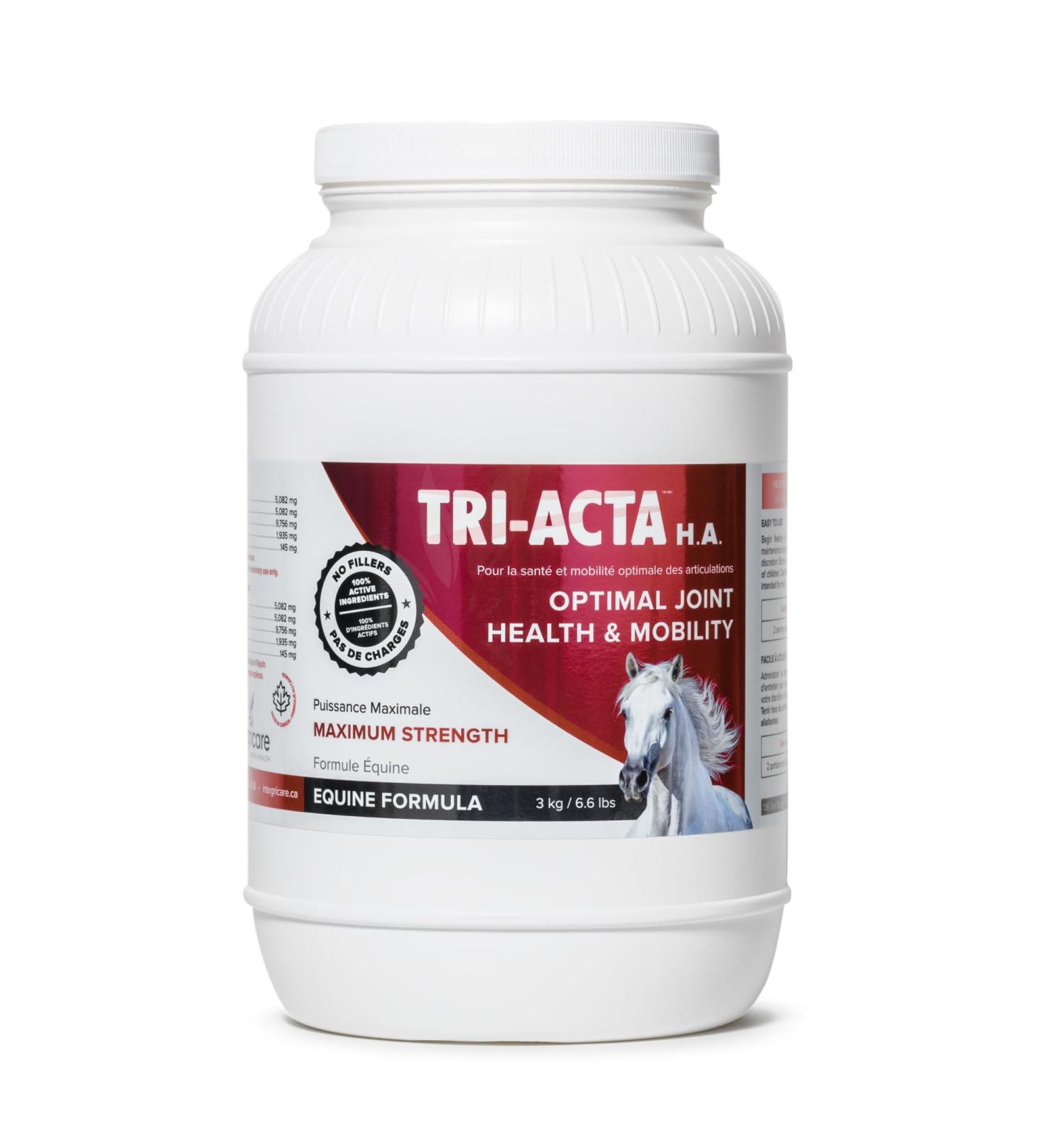 Integricare - Tri-Acta H.A. Maximum Strength Equine Formula All-Natural Horse Joint Supplement with Glucosamine Chondroitin Hyaluronic Acid and Msm for Horses 3kg - Buy Online on GoSupps.com