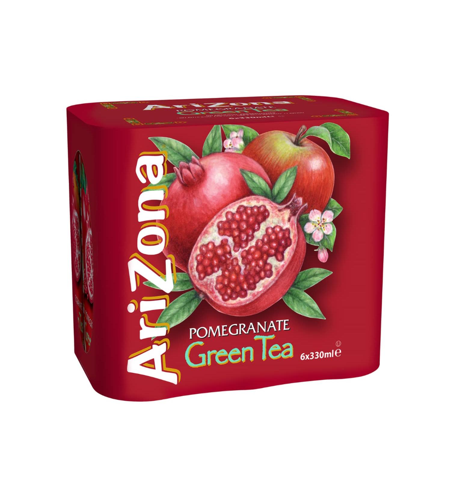 Arizona Green Tea Pomegranate Aroma 6 x 330 ml - Buy Online on GoSupps.com