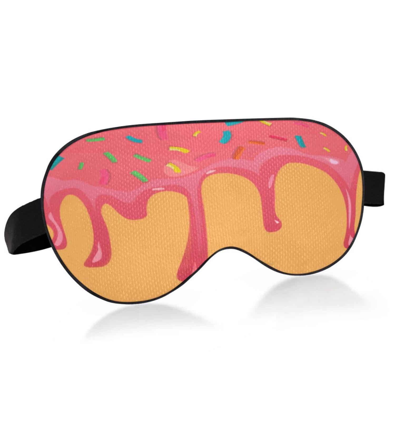 Light Blocking Sleep Mask - Soft Doughnut Glaze Pattern Eye Cover for Men & Women | Adjustable Strap | Ideal for Travel Naps & Relaxation - Buy Online on GoSupps.com