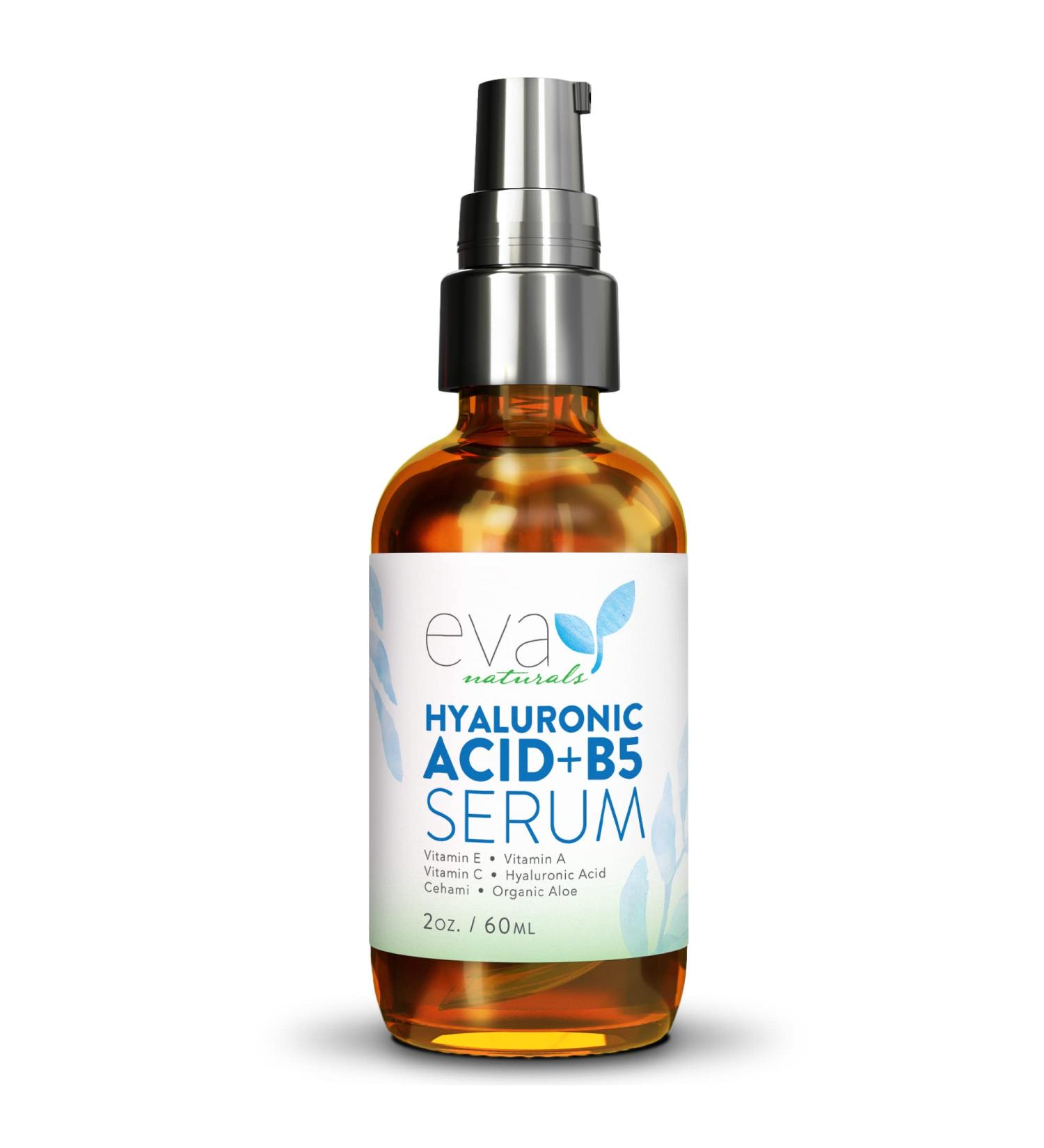 Eva Naturals Hyaluronic Acid Serum with Vitamin B5 - Anti-Aging & Anti-Wrinkle Moisturizing Serum - 2 Oz - Buy Online on GoSupps.com
