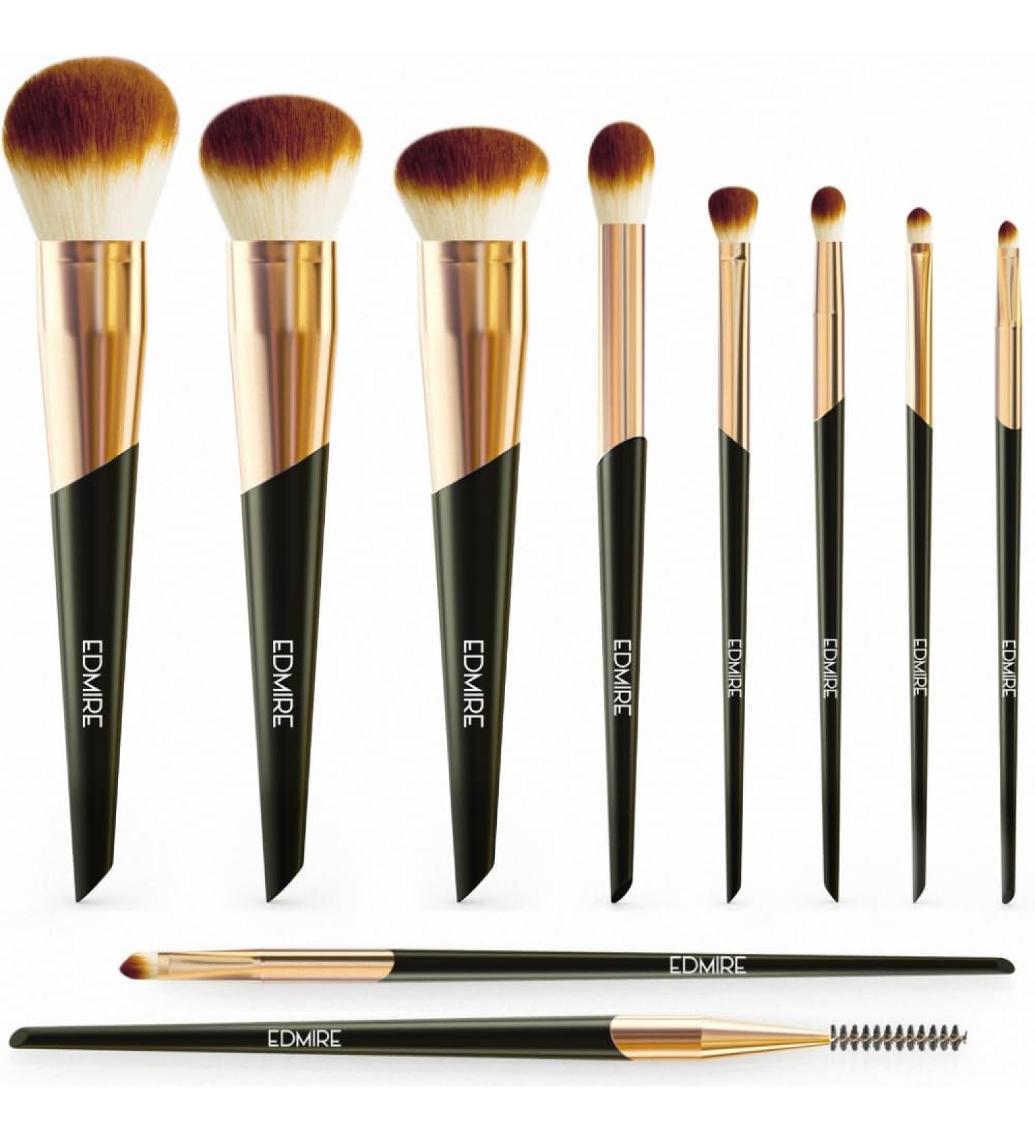 EDMIRE 10pcs Makeup Brushes Set - Foundation, Eyeshadow, and Eyebrow Brushes for Women - Perfect Gift for Anniversary, Valentine, Birthday - Buy Online on GoSupps.com