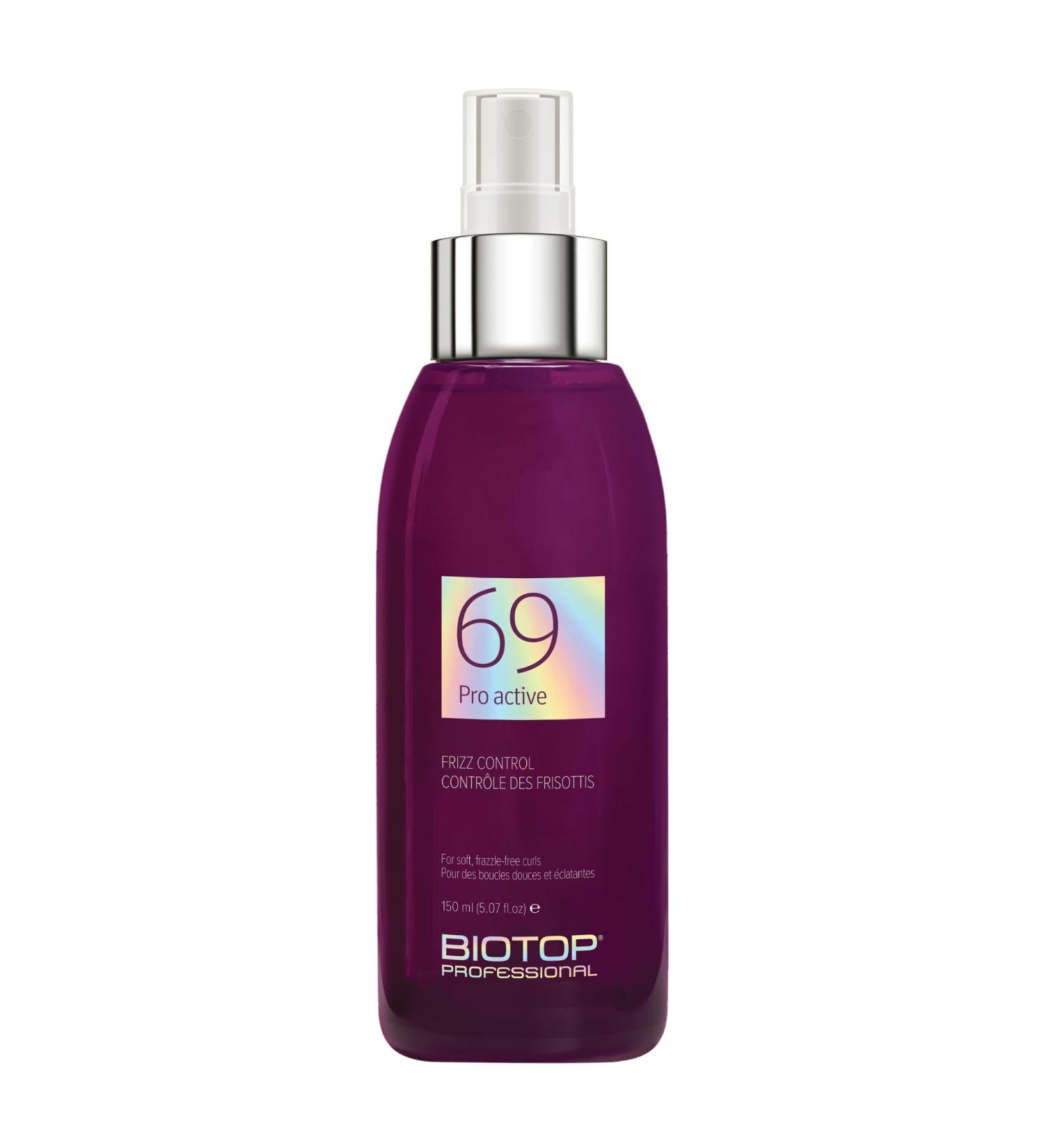 Biotop Professional 69 Pro Active Frizz Control Spray - Curl Defining Hair Texture Spray - Formulated with Almond Oil Avocado Oil & Coconut Oil - Made for All Curly Hair Types (5.07oz)