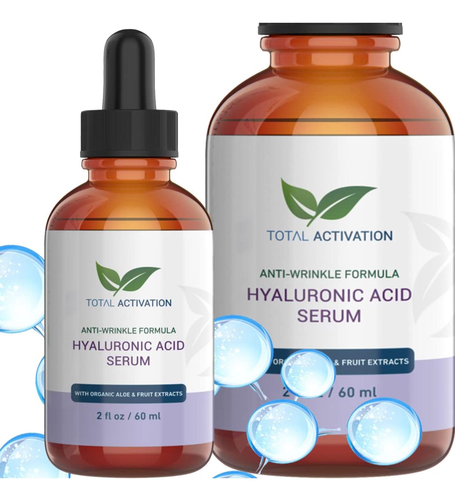 Organic Hyaluronic Acid Serum with Aloe & Chamomile - Anti-Aging Facial Moisturizer for All Skin Types (2 oz) - Buy Online on GoSupps.com