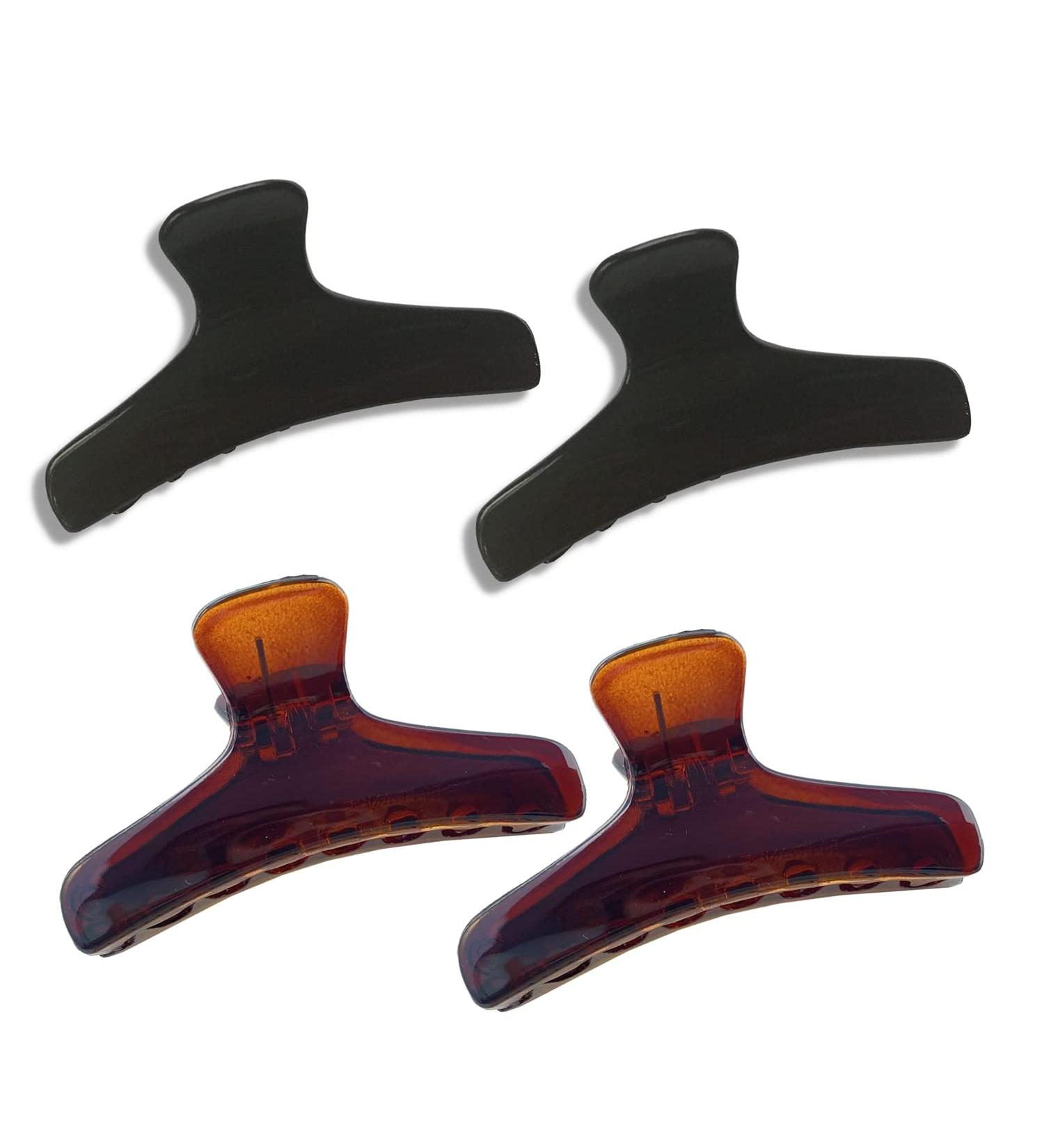 Parcelona French Salon Tortoise Shell Hair Claw Clips- Set of 4 - Buy Online on GoSupps.com