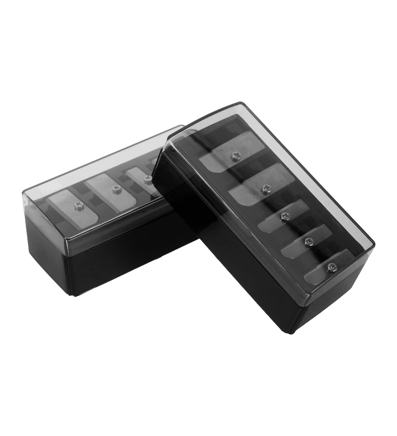 Taille-crayon Manuel 2 Pi ces Noir 5 Trous pour Crayons L vres Sourcils et Eyeliner Aiguiseur Pr cision Professionnelle avec Couvercle Outil Maquillage Compact pour - Buy Online on GoSupps.com
