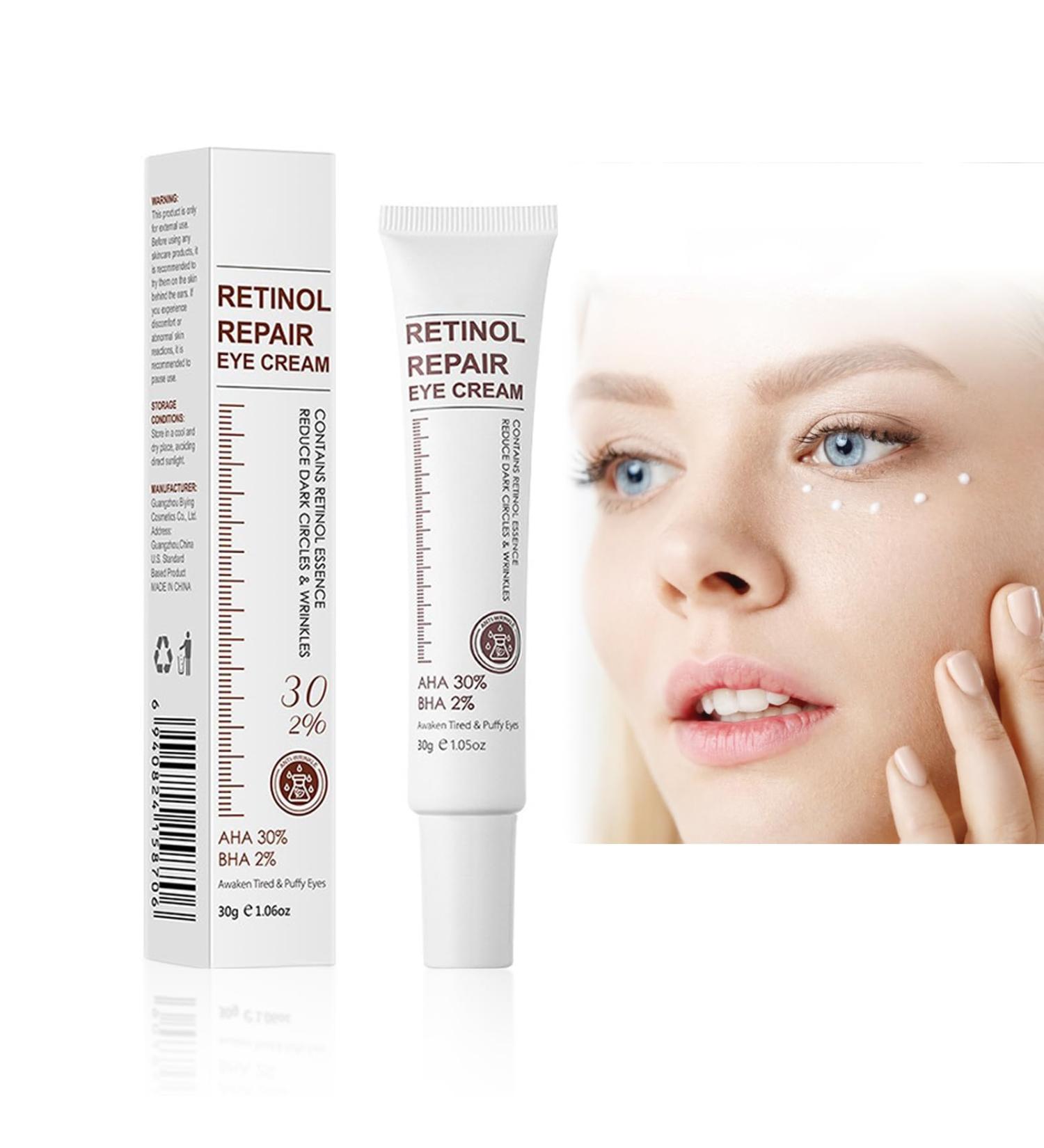Retinol Eye Cream Retinol Serum Eye Cream for Dark Circles and Puffy Eyes Anti Aging Under Eye Cream with AHA 30% BHA 2% Moisturizing & Refreshing Eye Skincare Cream for Women - Buy Online on GoSupps.com