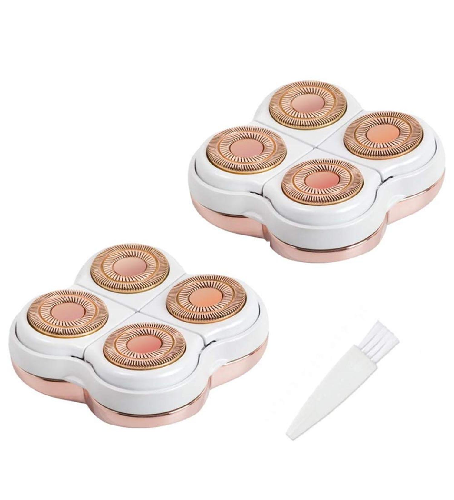 2Pcs Facial Hair Remover Replacement Heads for Finishing Touch Flawless Electric Legs Shaver - Rose Gold | Smooth Finish, Perfect Touch | With Cleaning Brush - Buy Online on GoSupps.com