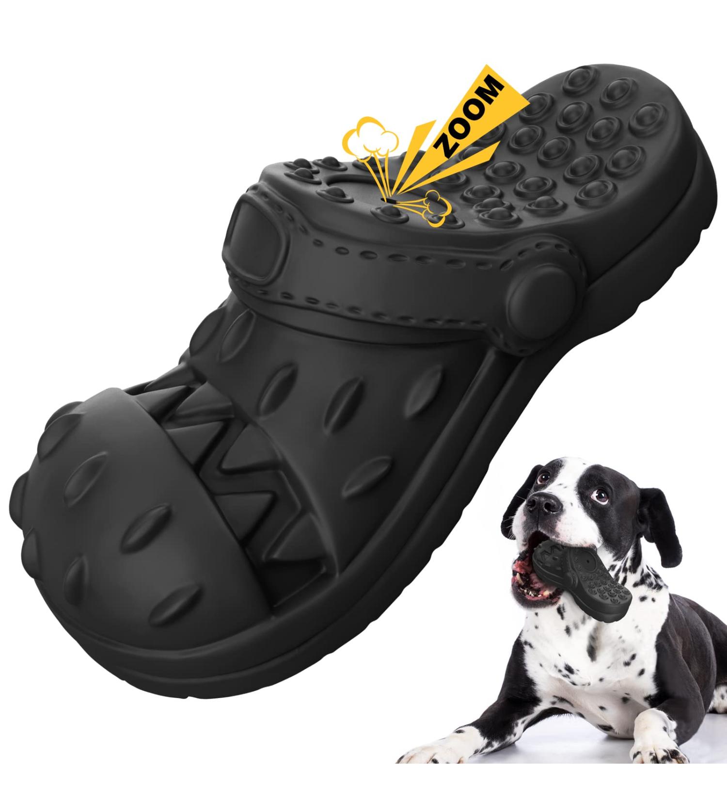 Ruxan Dog Toys for Aggressive Chewers | Robust Squeaky Interactive Natural Rubber Toy for Large & Medium Dogs | Perfect for Fetch & Play - Black - Buy Online on GoSupps.com