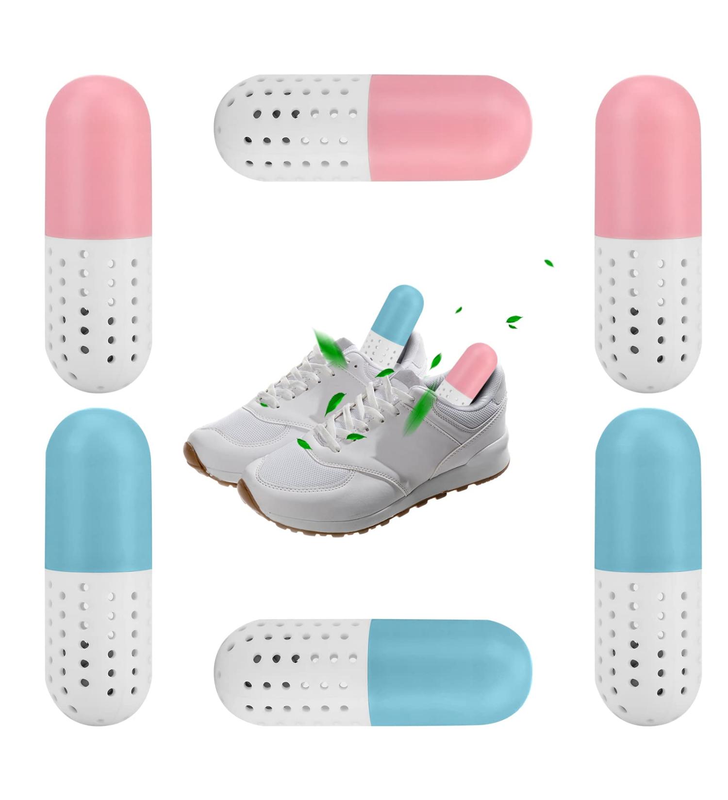 3 Pairs Shoe Fresheners - Reusable Sneaker Deodorizer Balls Capsules for Sports Shoes - Long Lasting & Easy to Use - Pink & Blue - Buy Online on GoSupps.com