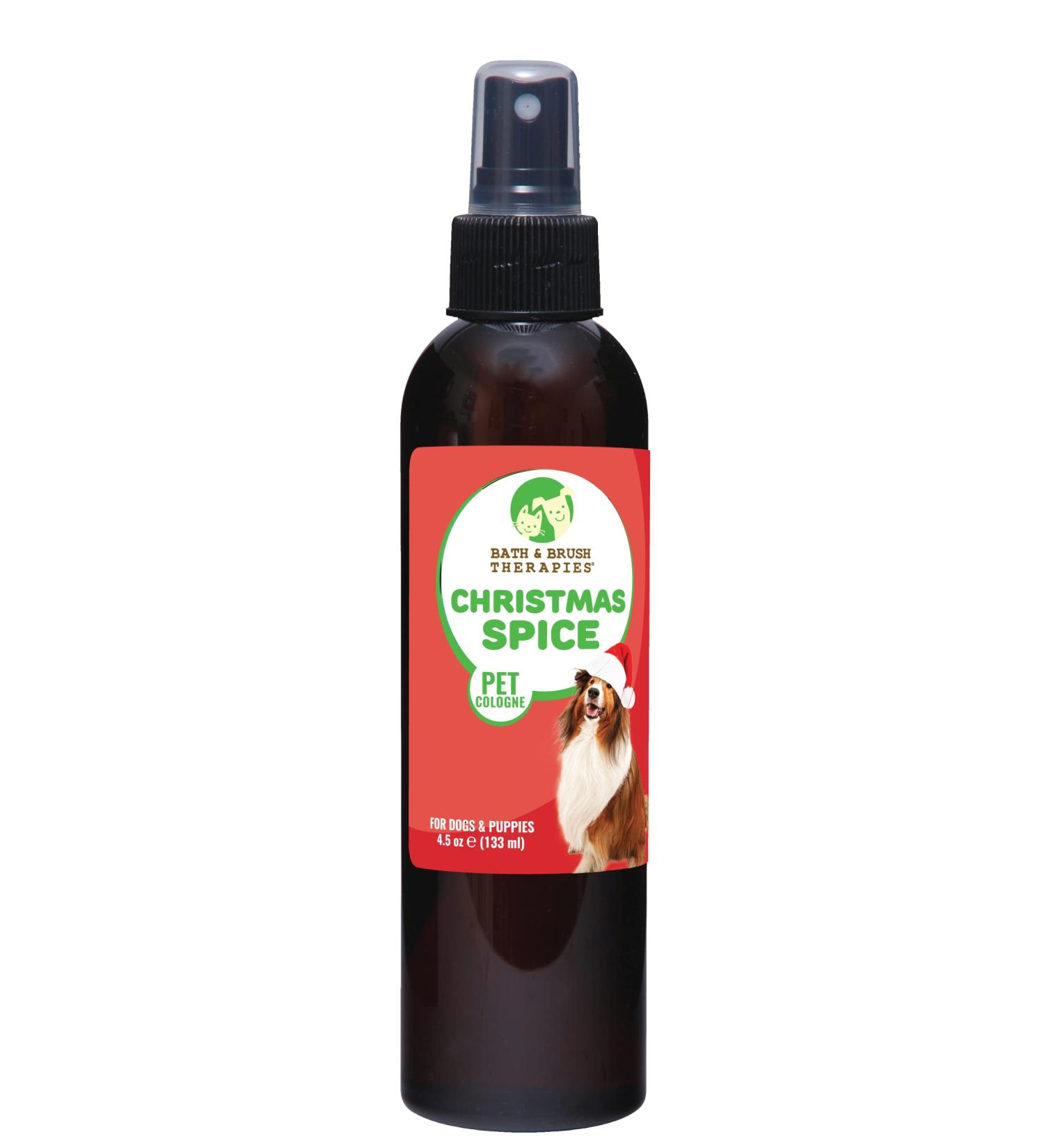 Bath & Brush Therapies Christmas Spice Pet Cologne 4.5 oz for Dogs | Long-Lasting Odor Eliminator | Cruelty-Free | Paraben-Free | Made in USA - Buy Online on GoSupps.com