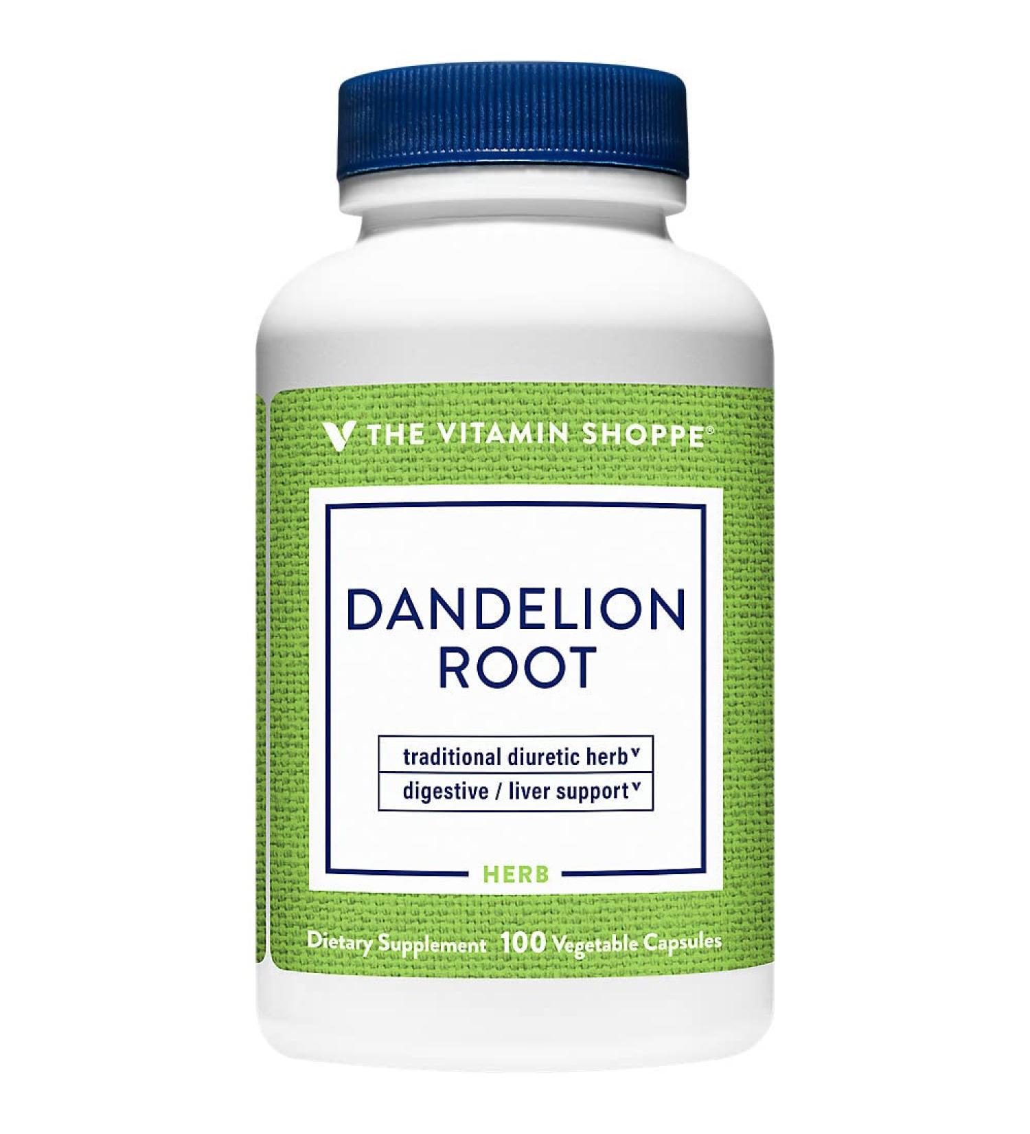 Dandelion Root a" Diuretic Herb for Digestive & Liver Support (100 Vegetable Capsules)